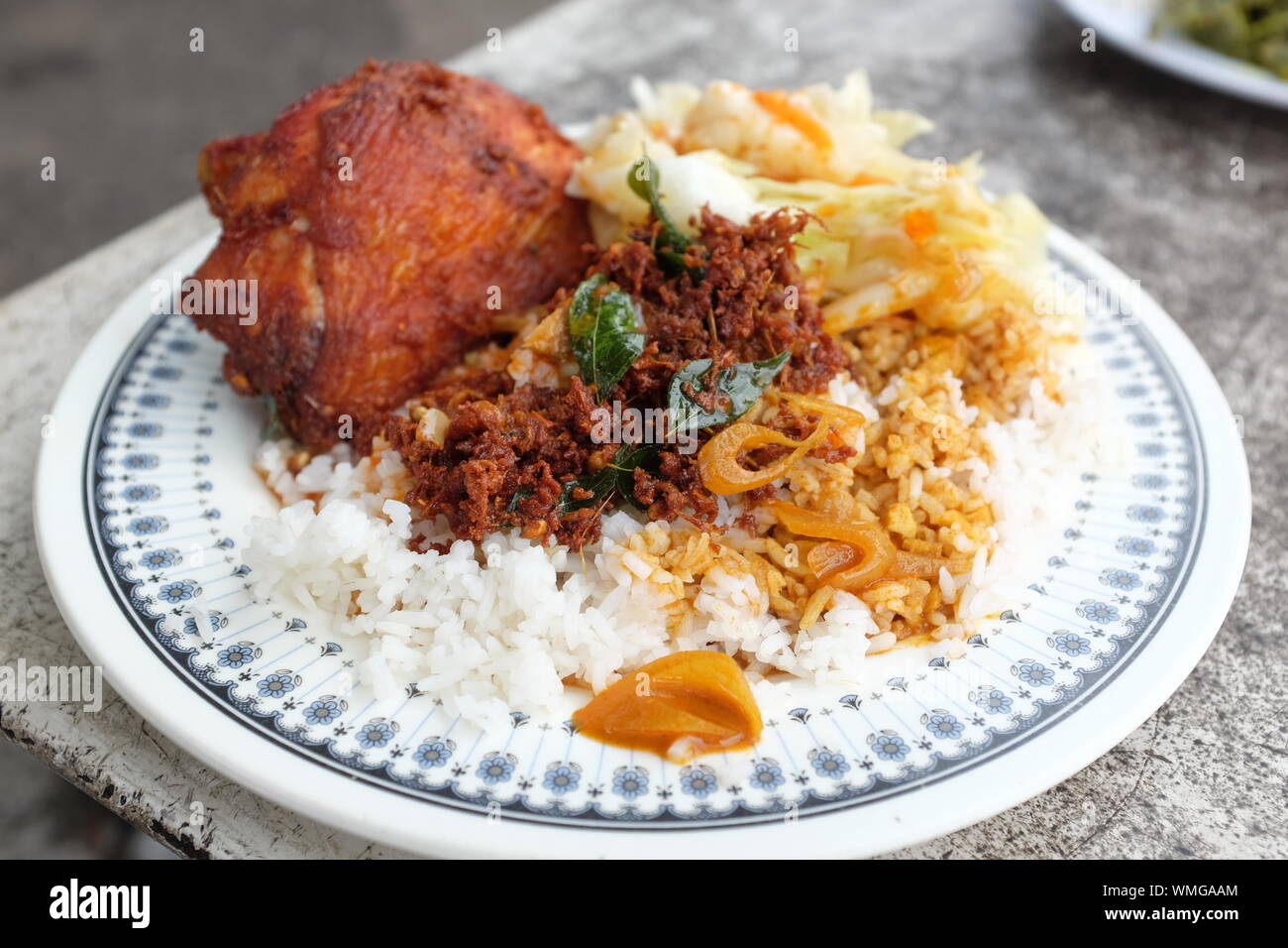Nasi Campur aka Mix Rice Stock Photo