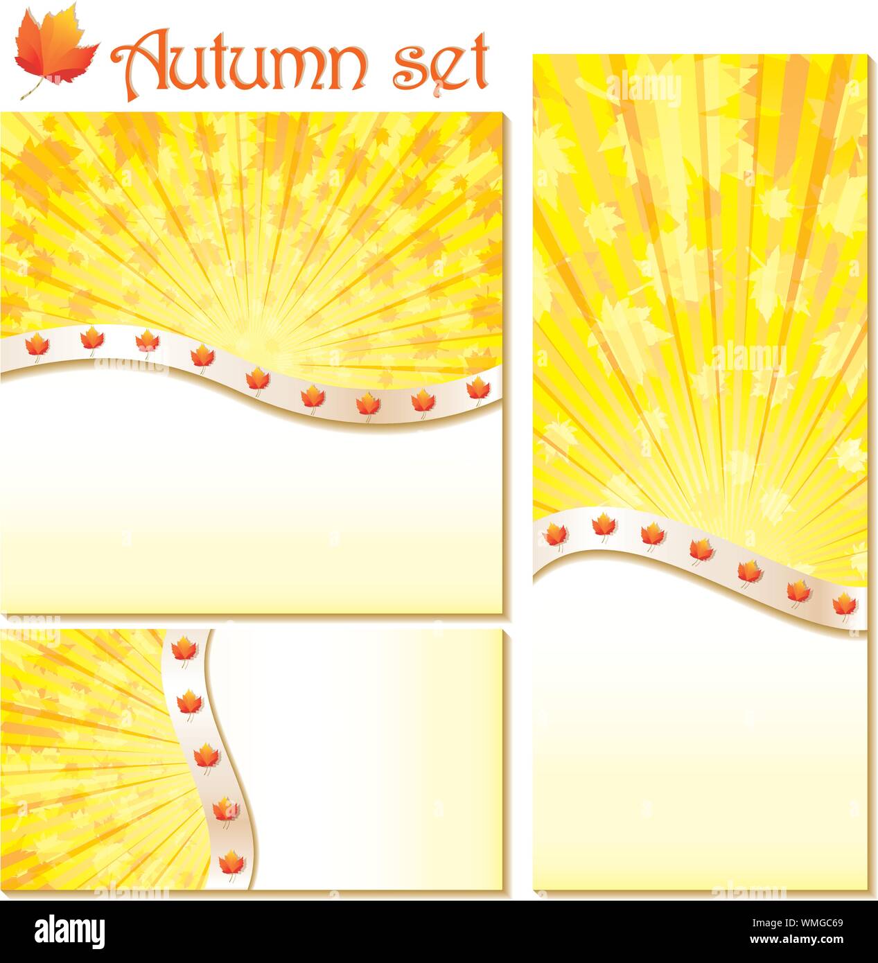 Set of autumn banners and backgrounds, vector illustration Stock Vector ...