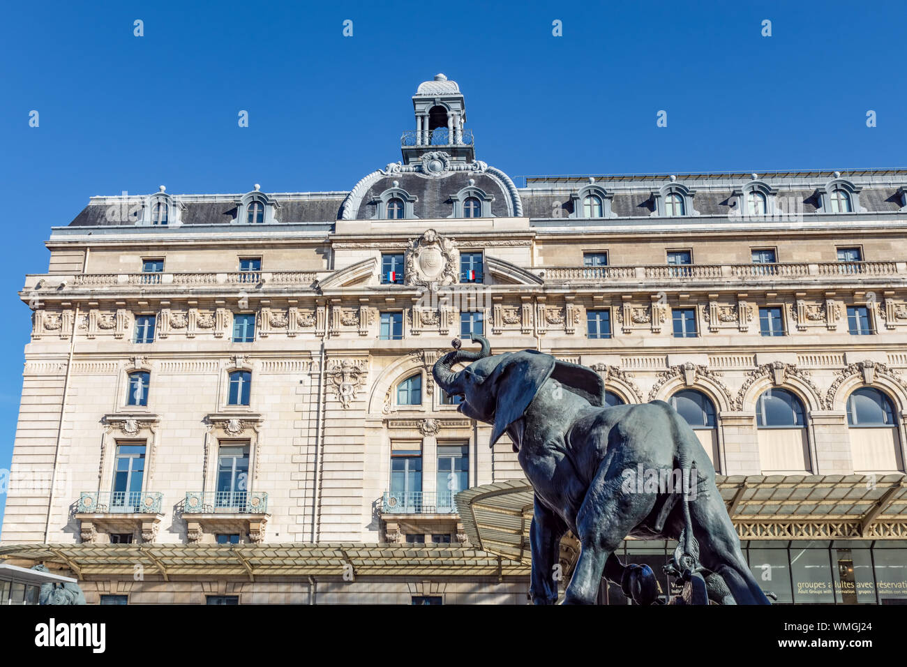Elephant statue outside museum d'Orsay in Paris Stock Photo