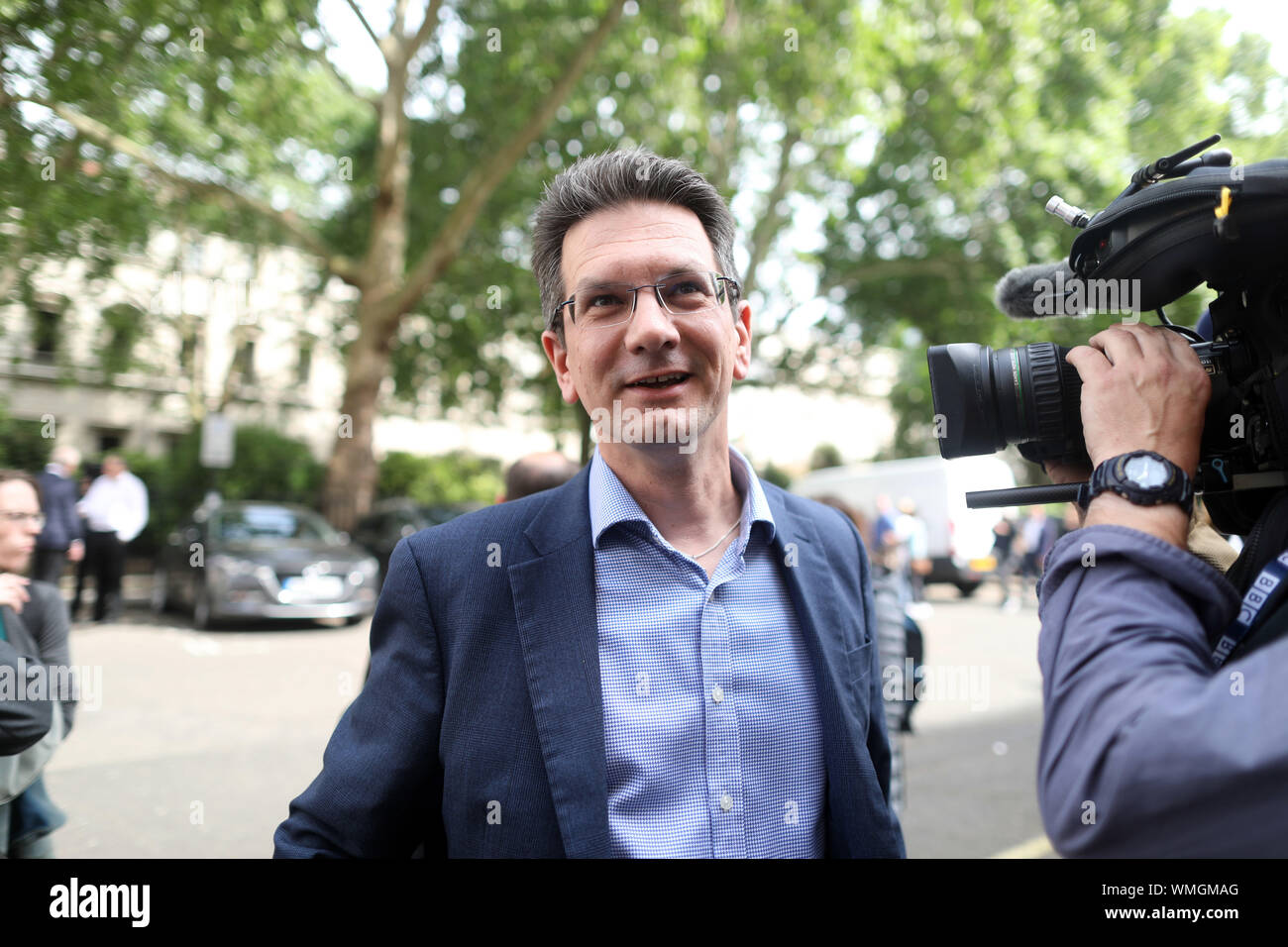 Pic shows: Steve Baker  - Tory MP  seen here at  press conference for  Boris Johnson’s leadership campaign in London   June 2019   picture by Gavin Ro Stock Photo