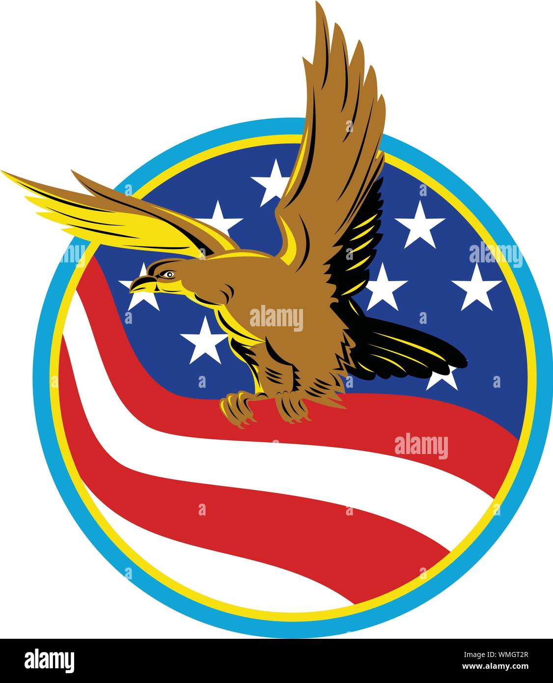 American Eagle Carry USA Flag Retro Stock Vector Image & Art Alamy