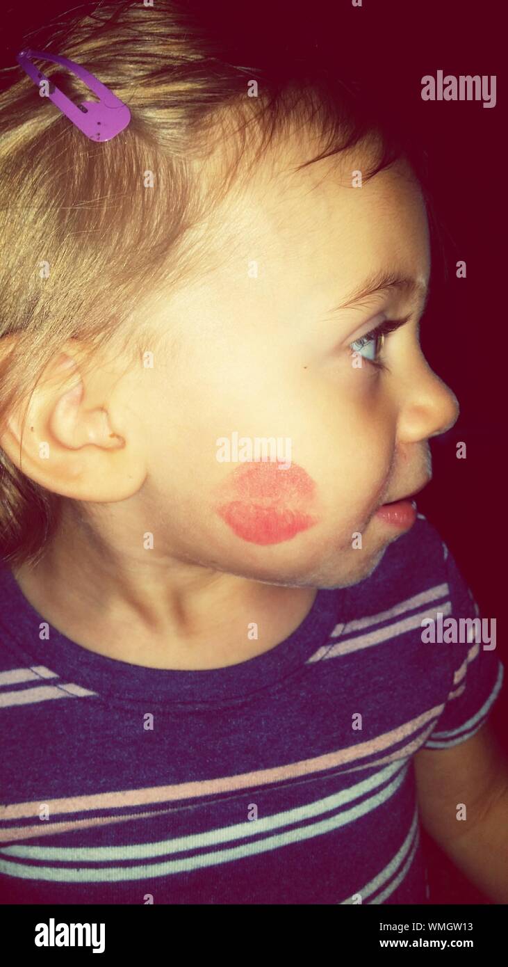 Lipstick kiss on the cheek hires stock photography and images Alamy