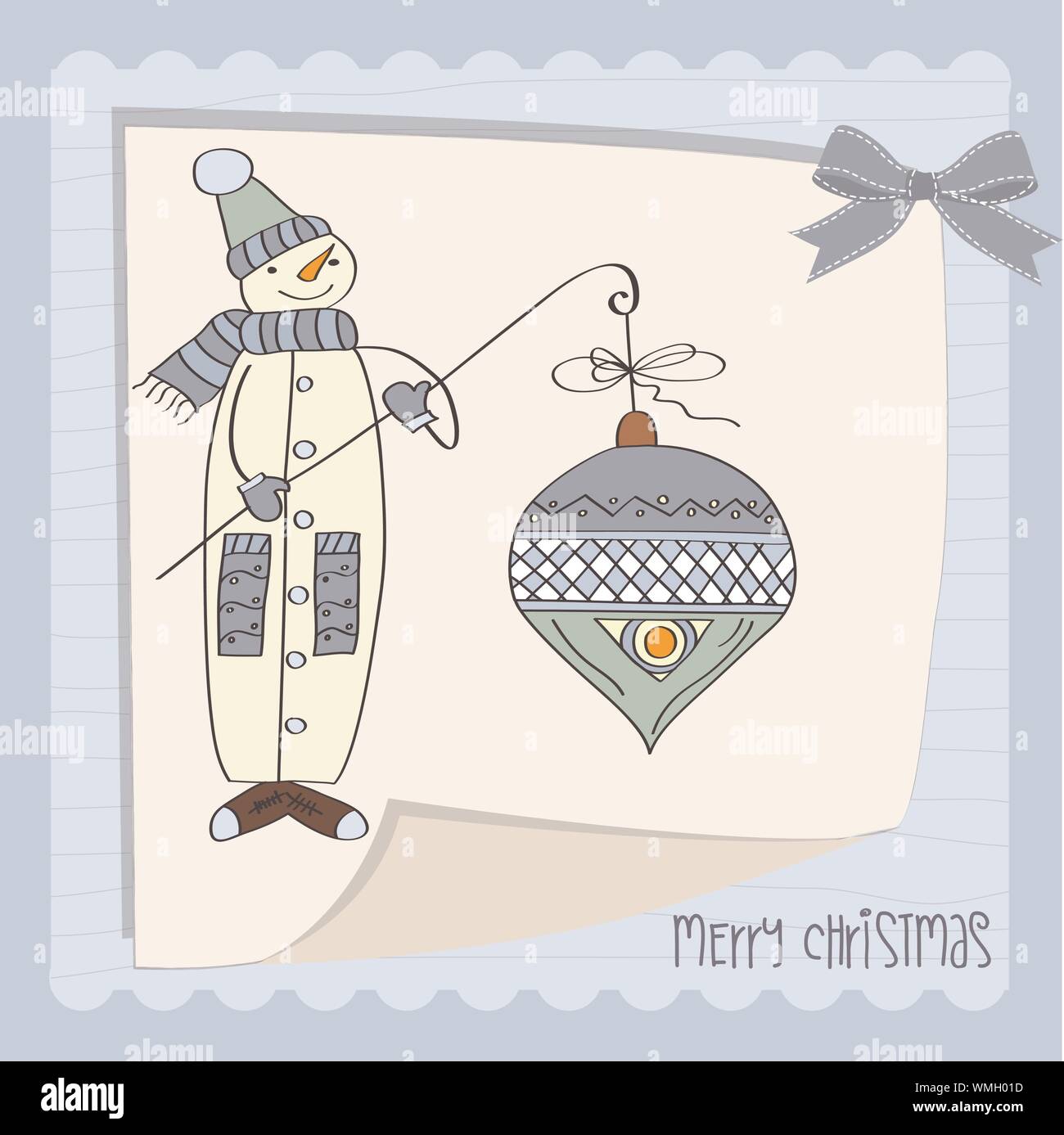 snowman with big Christmas ball Stock Vector Image &amp; Art - Alamy