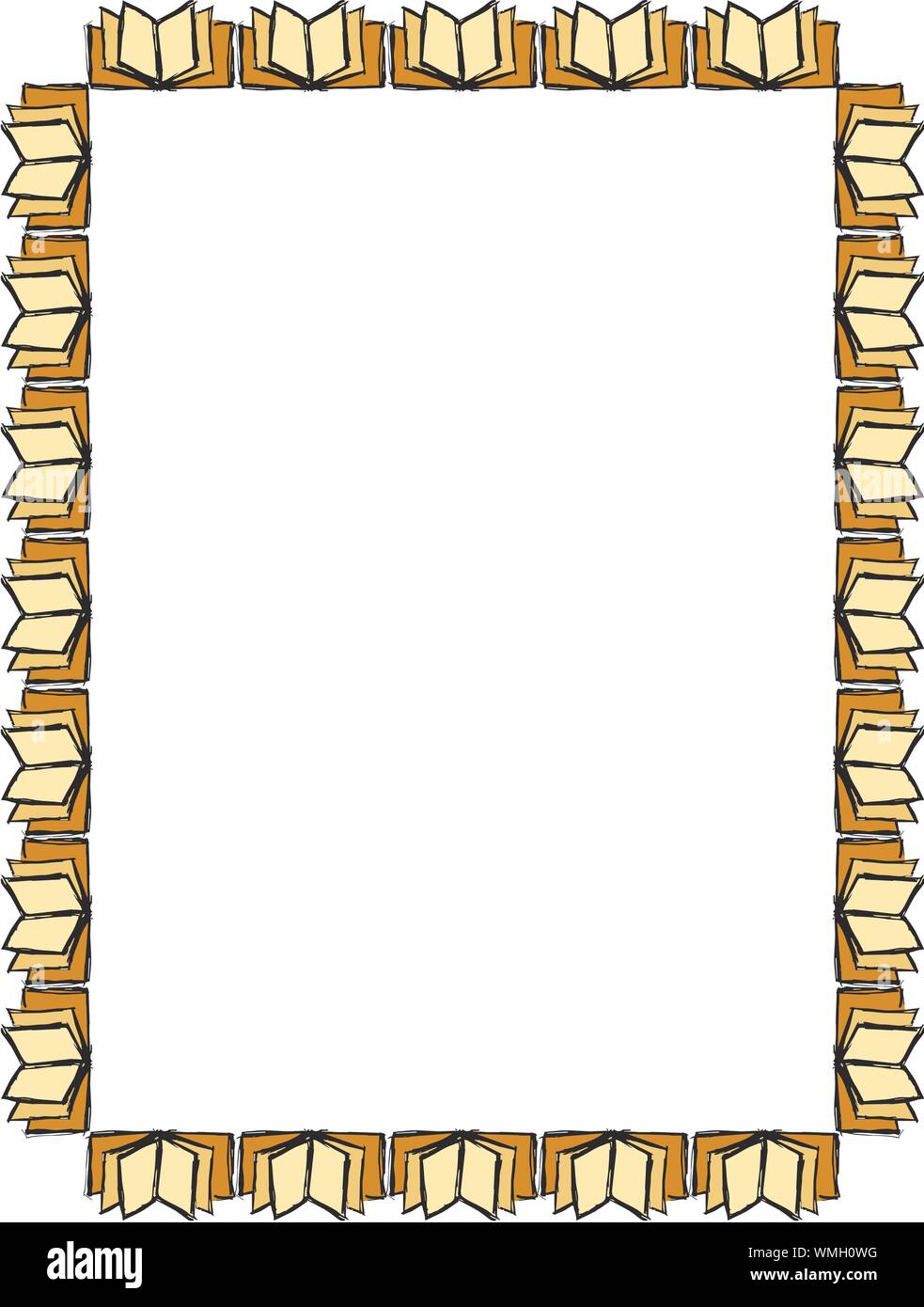 Opened books Frame Stock Vector Image & Art Alamy