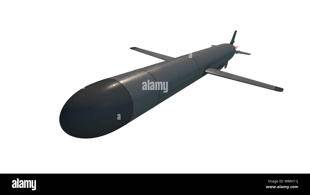 Cruise missile. 3D render Stock Photo