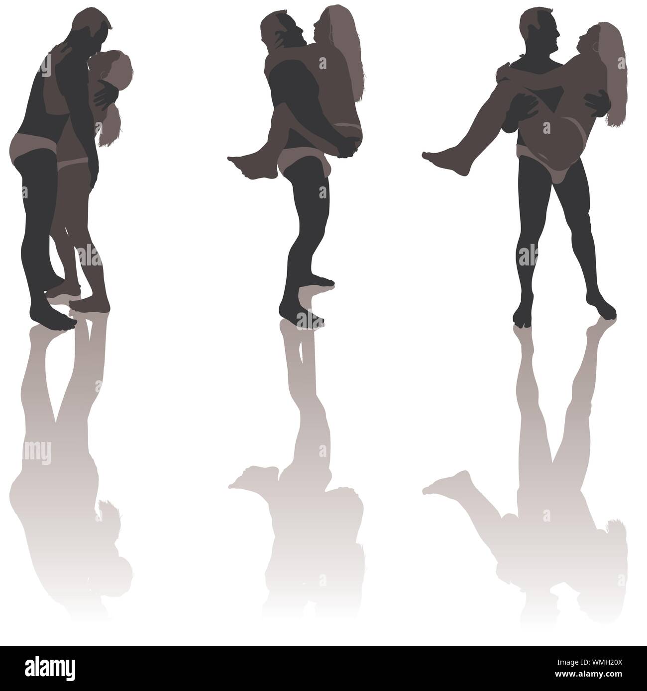 Silhouettes loving couple Stock Vector Images - Alamy