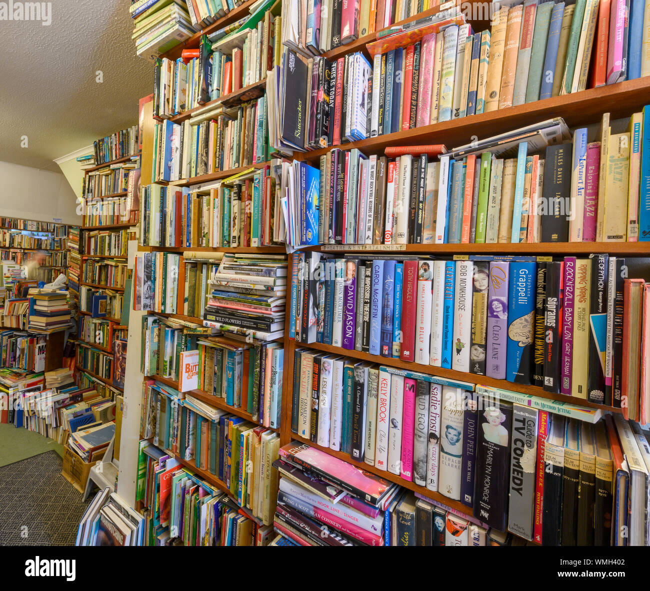 Interior of a very crowded second-hand bookshop. Stock Photo