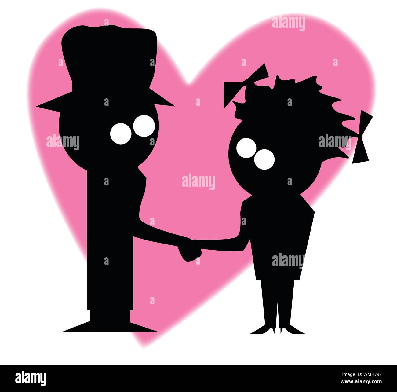 Girl and boy holding hands Stock Vector Images - Alamy