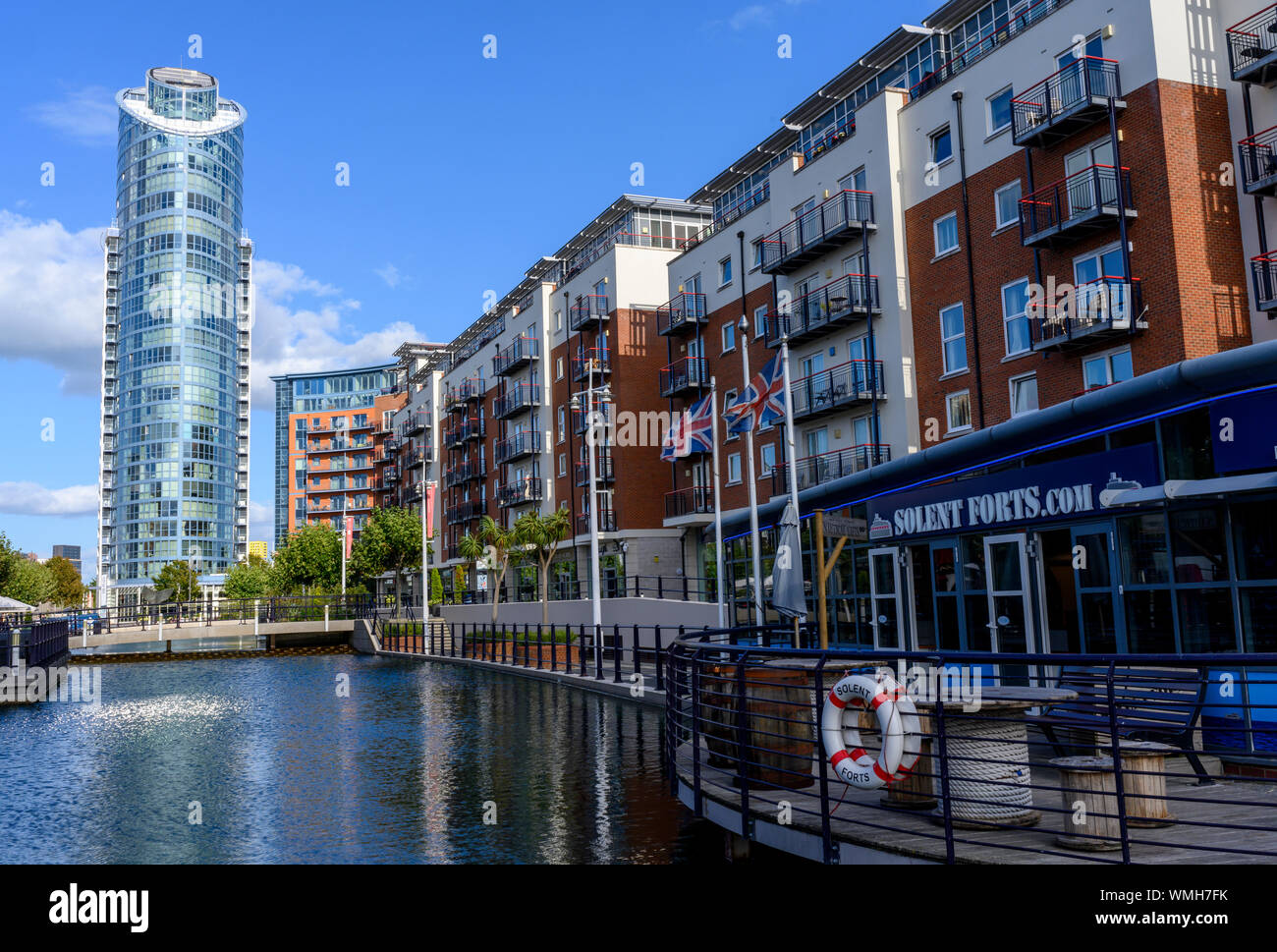 The "Lipstick Building" at Gunwharf Quays, Portsmouth, Hampshire