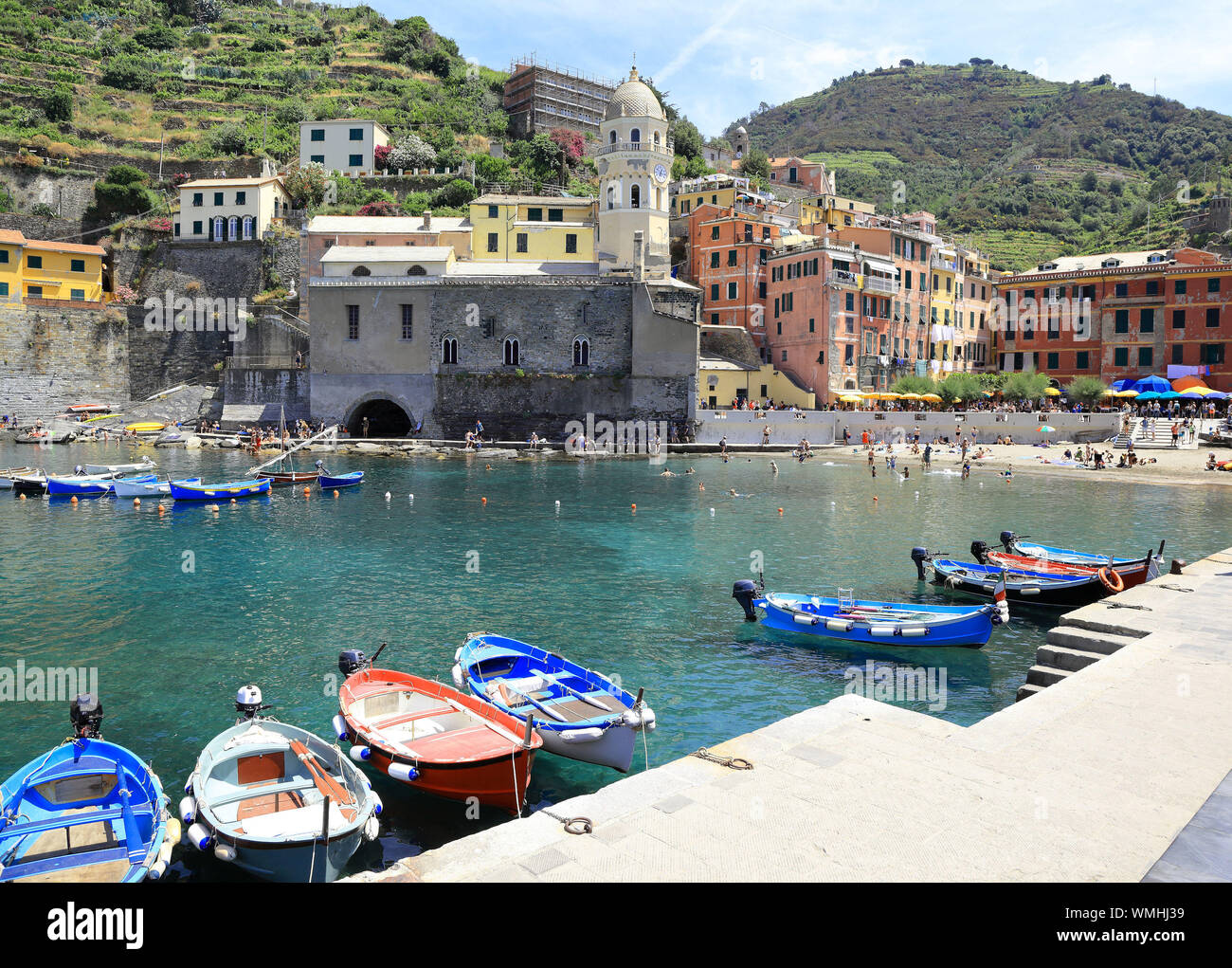 Vernazza, Cinque Terre - on the Italian Coastline Stock Photo