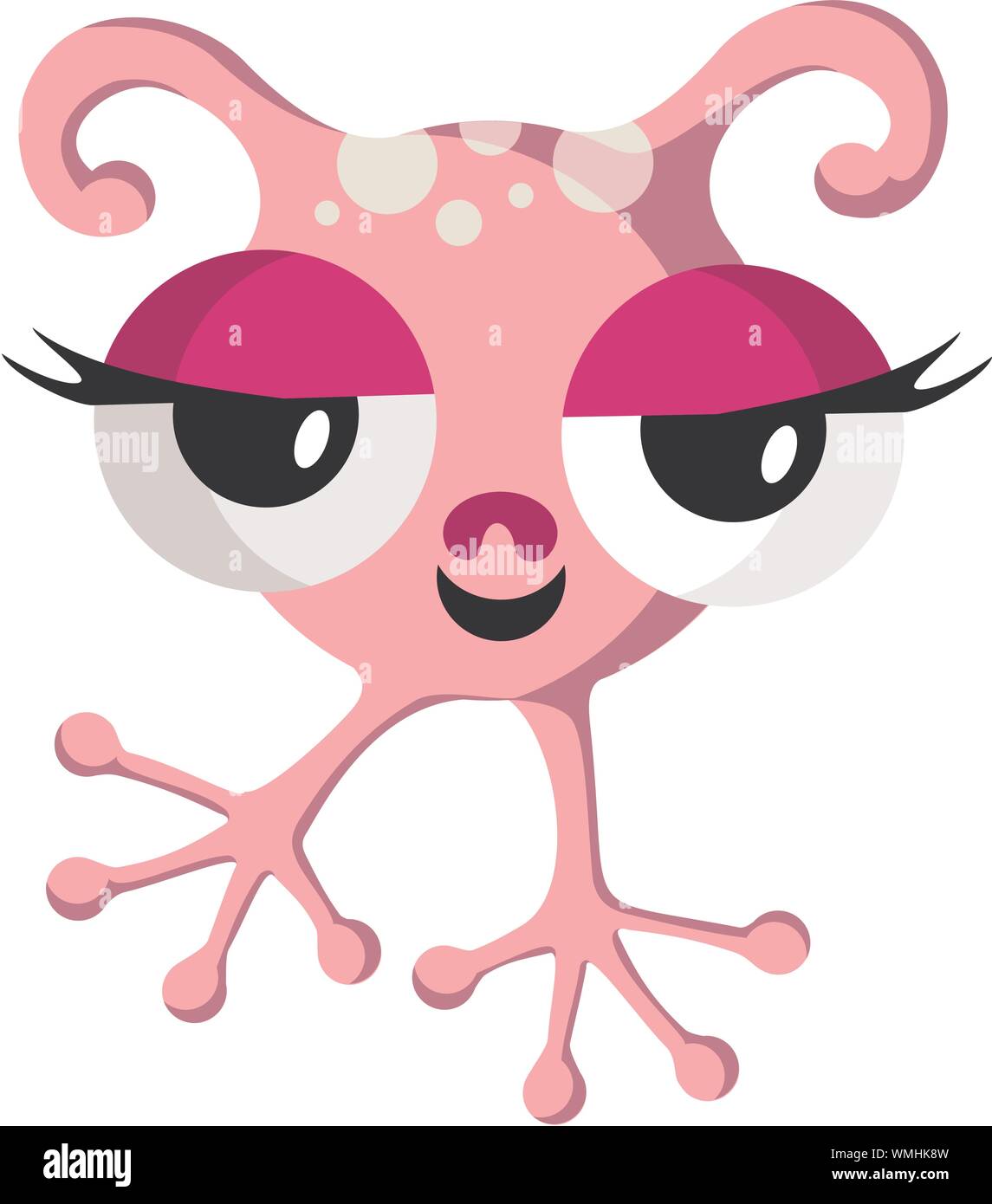 Pink Space Monster On White Stock Vector