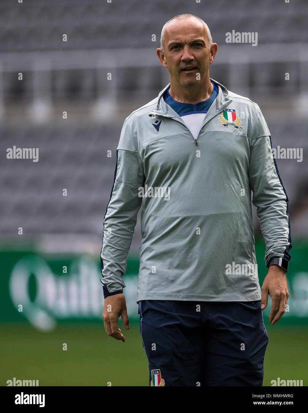 Newcastle, UK. 05th Sep, 2019. NEWCASTLE UPON TYNE, ENGLAND. SEPT 5TH Connor O'Shea of Italy during Italy's Captain's run at St James' Park, Newcastle upon Tyne on Thursday 6th September 2019 (Credit: Chris Lishman | MI News) Credit: MI News & Sport /Alamy Live News Stock Photo