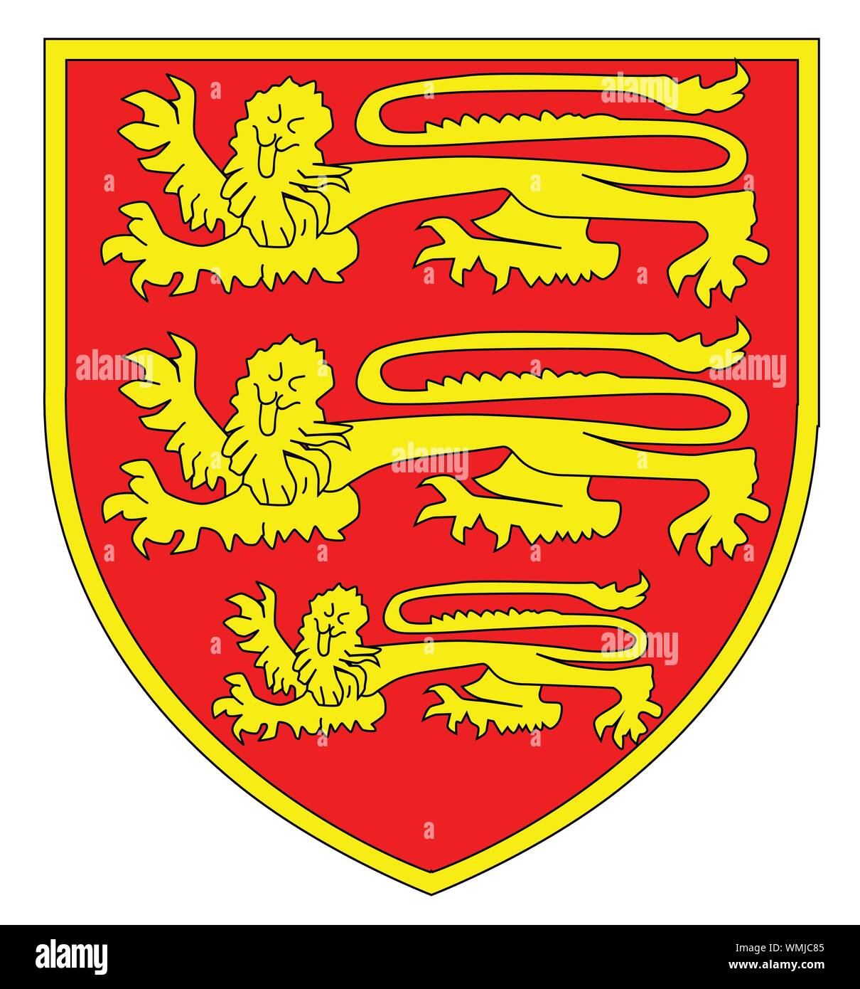 British Three Lions Shield Stock Vector