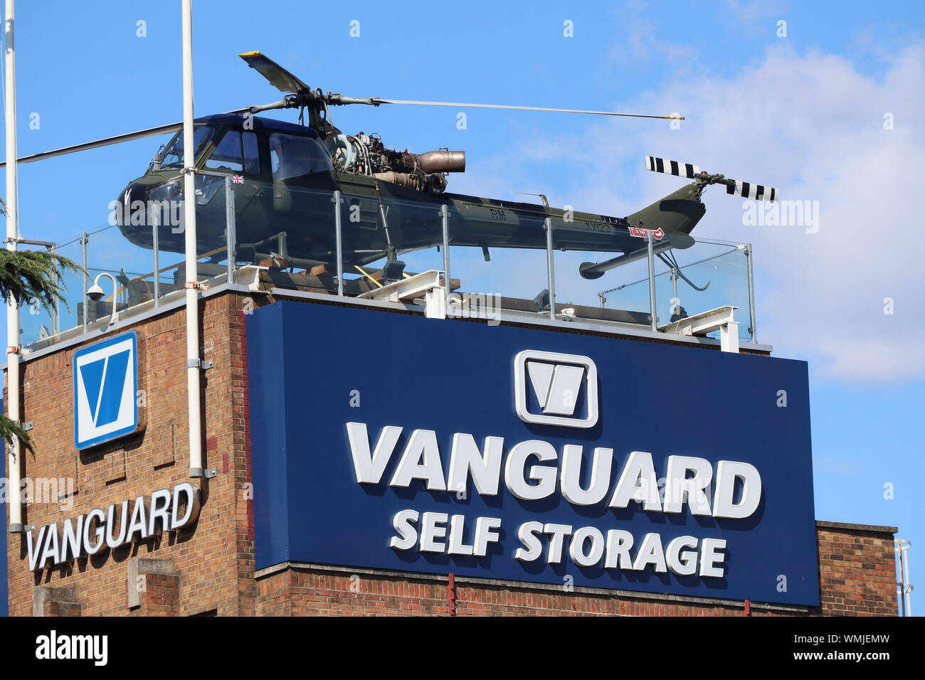 Westland Scout AH.1 XV123, British Army Air Corps Helicopter, Vanguard Self Storage, London, UK, 05 September 2019, Photo by Richard Goldschmidt Stock Photo