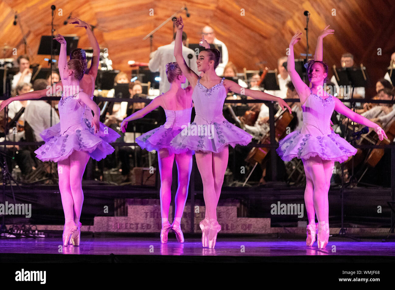 Boston Ballet dancers perform with the Landmarks Orchestra at the Hatch