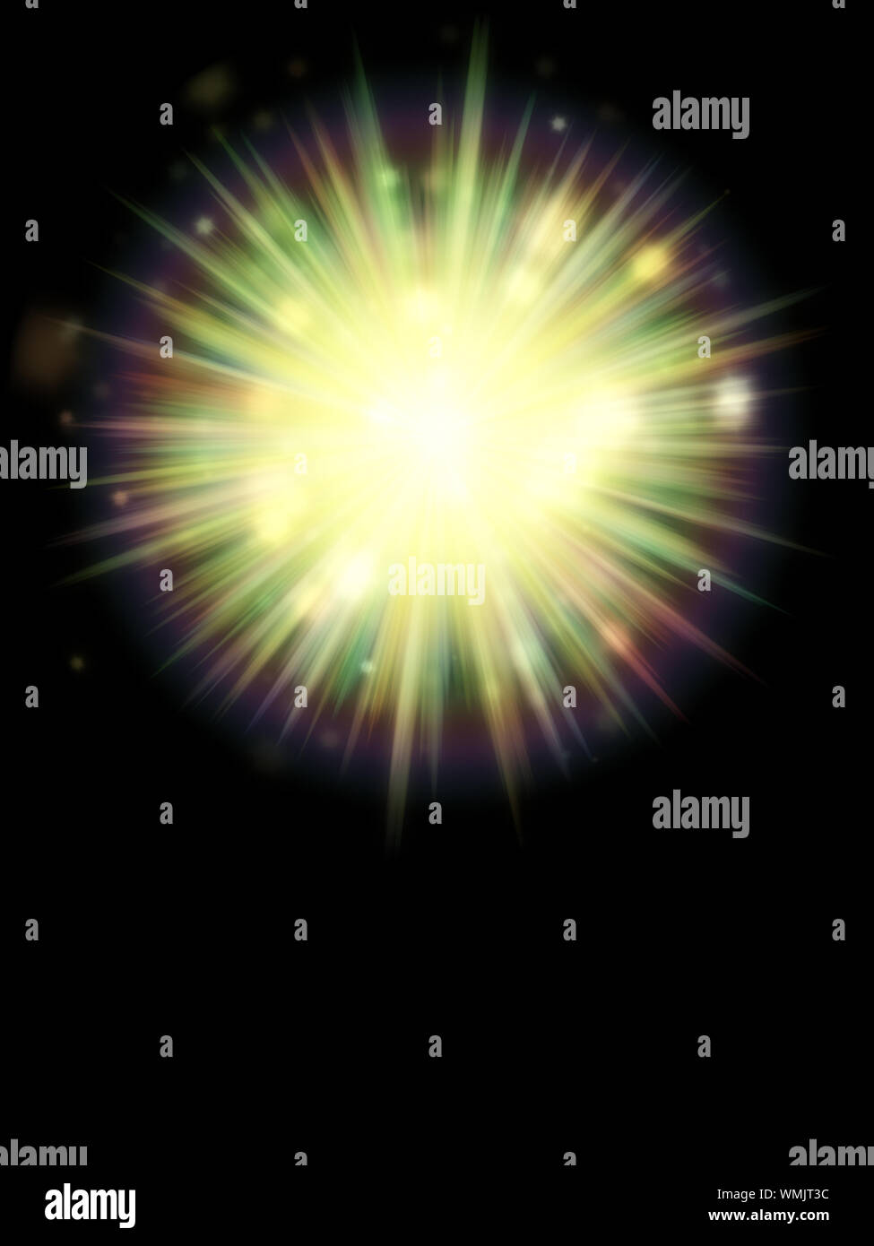 Abstract colorful exploding star, light burst on black background Stock ...