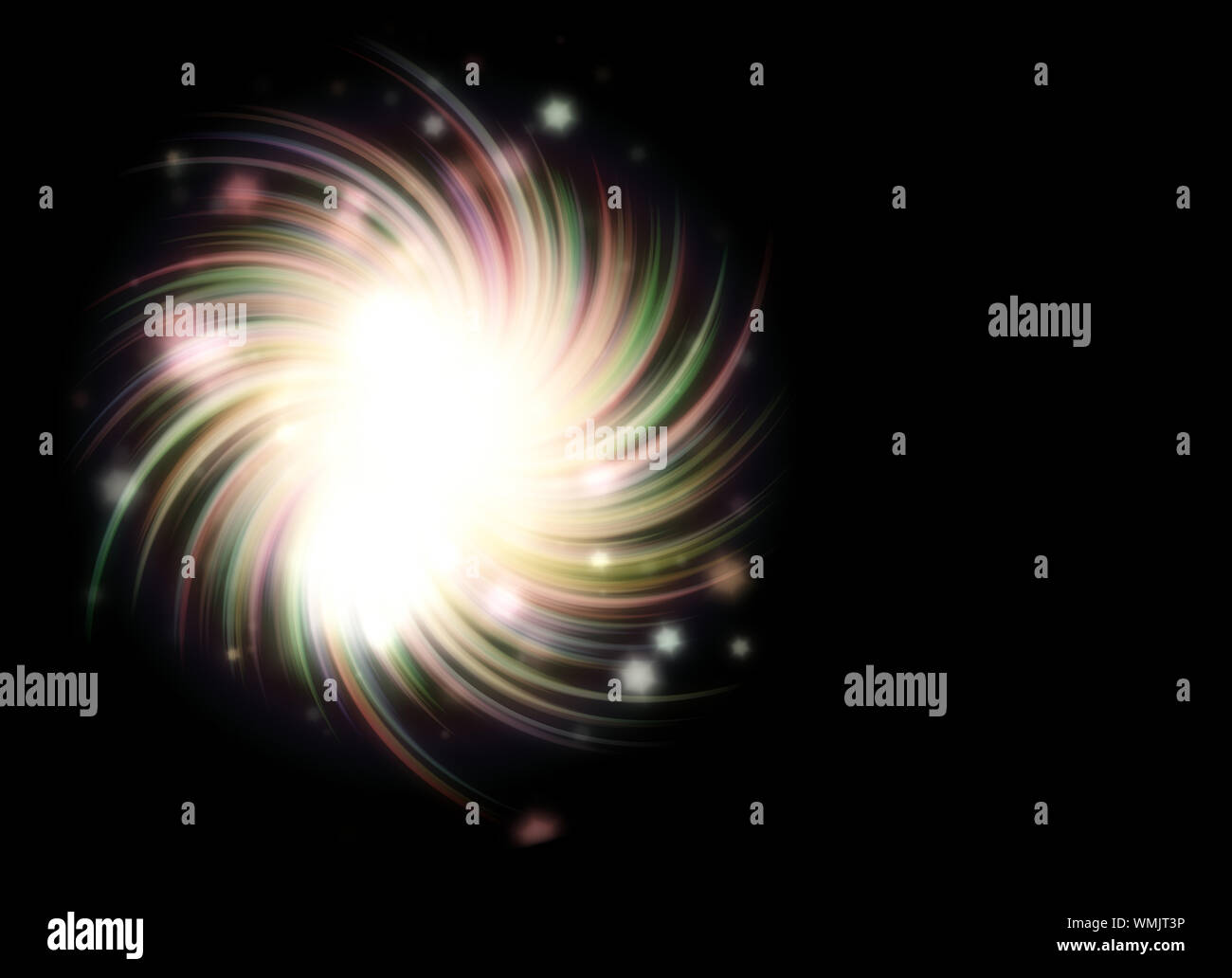 Abstract colorful exploding star, light burst on black background Stock ...