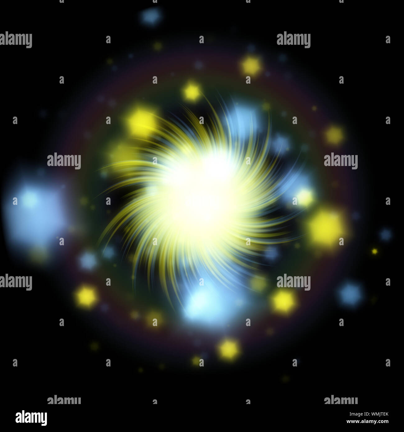 Abstract colorful exploding star, light burst on black background Stock ...