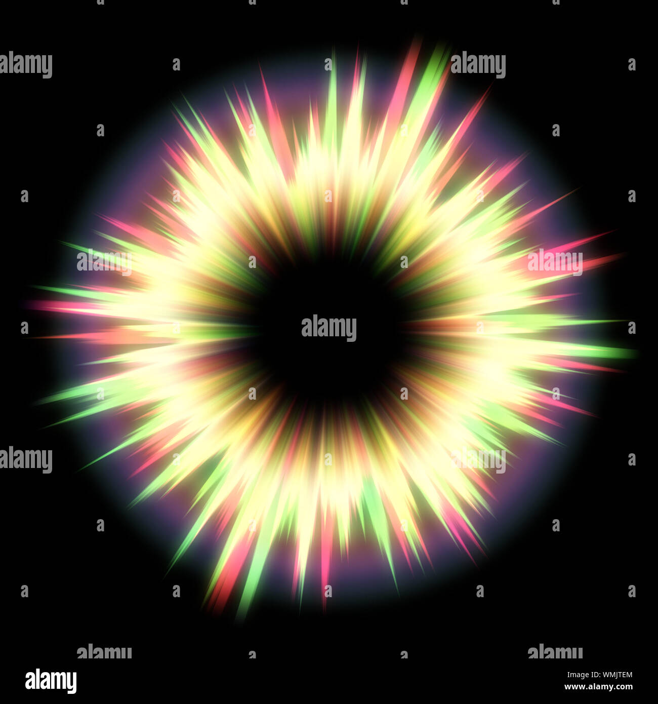 Abstract colorful exploding star, light burst on black background Stock ...