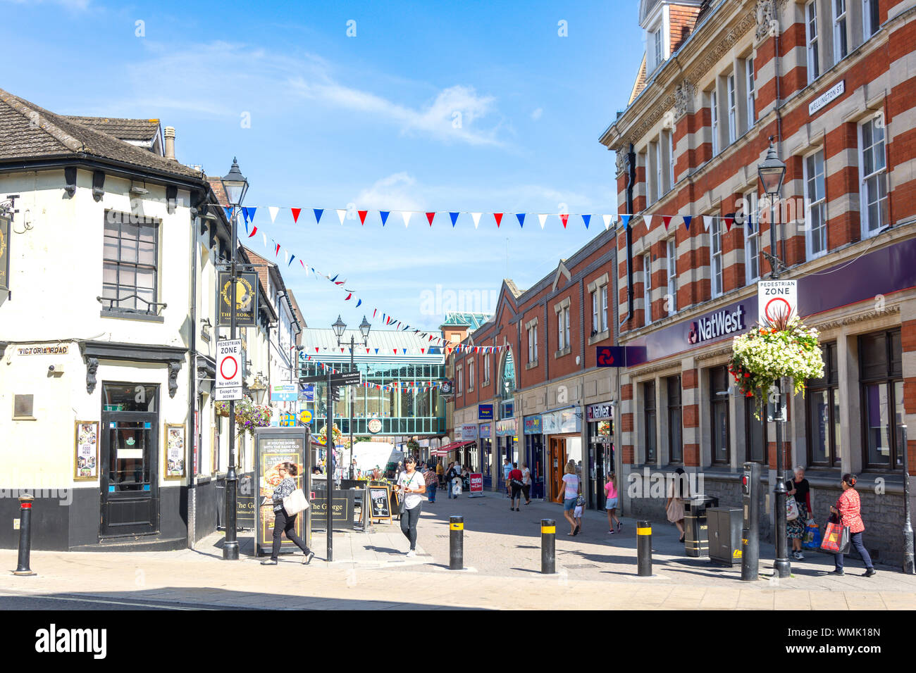 Pedestrianised wellington street aldershot hampshire uk england hires