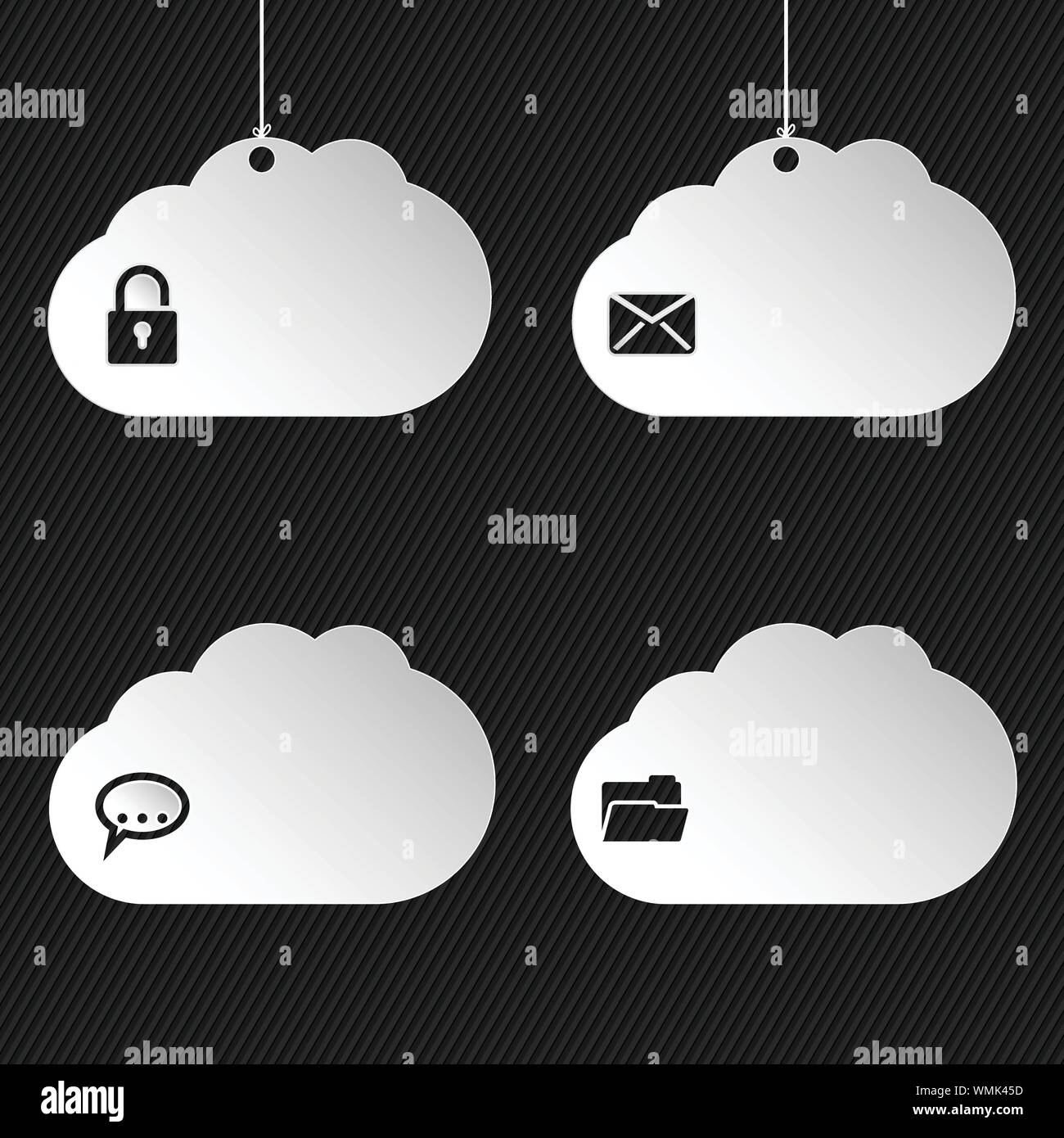 Cloud network icons on black background Stock Vector Image & Art - Alamy