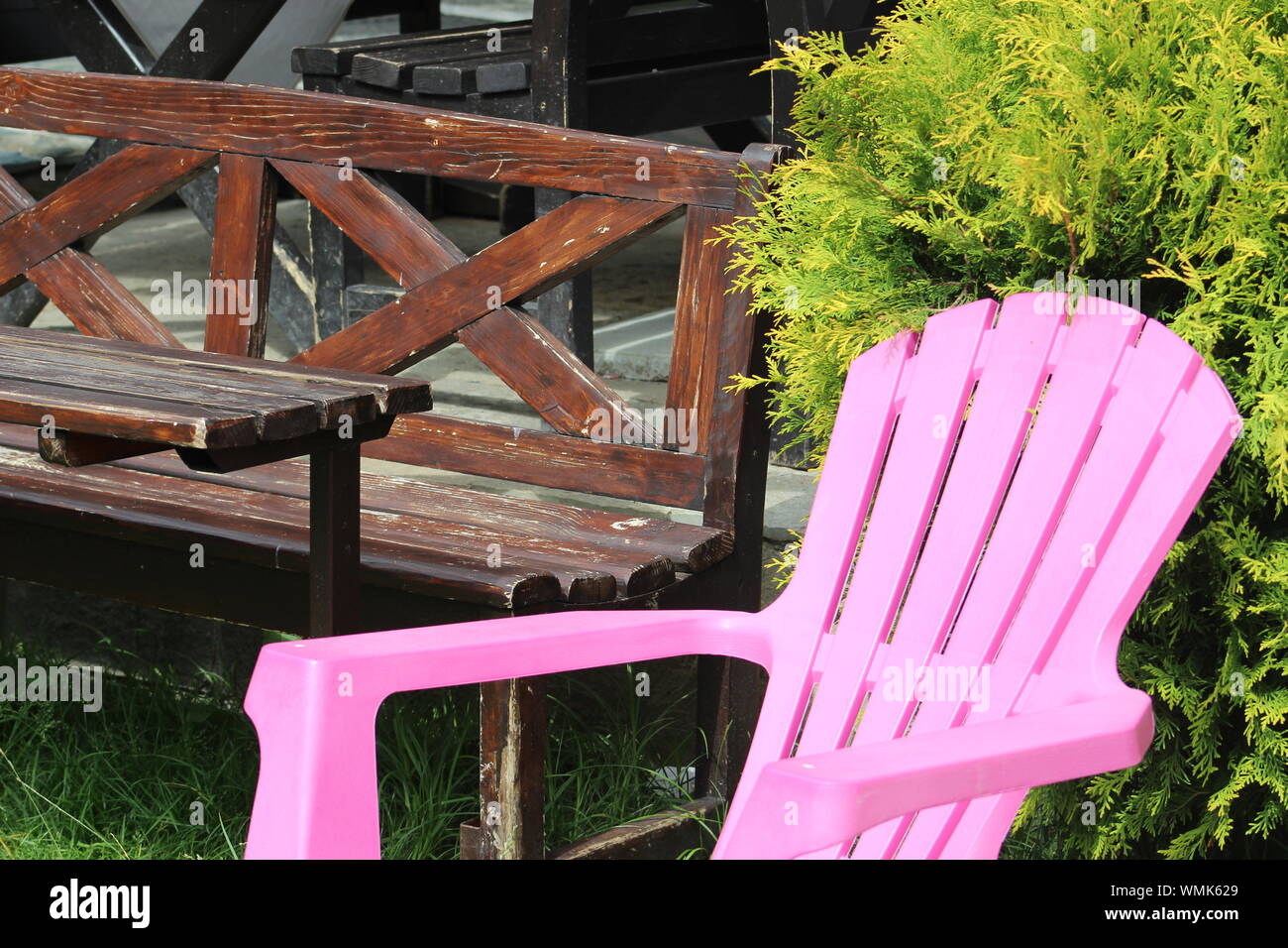 Bench Seat Chair Plastic Stock Photos Bench Seat Chair Plastic