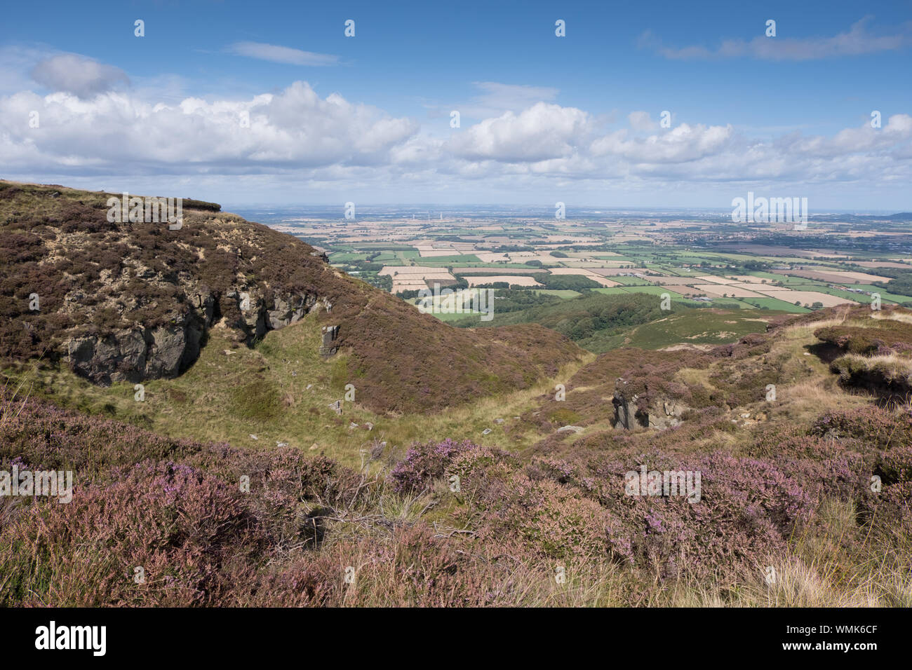 The view from Carlton Bank on the Cleveland Way and Coast to Coast footpaths in the North York Moors Stock Photo