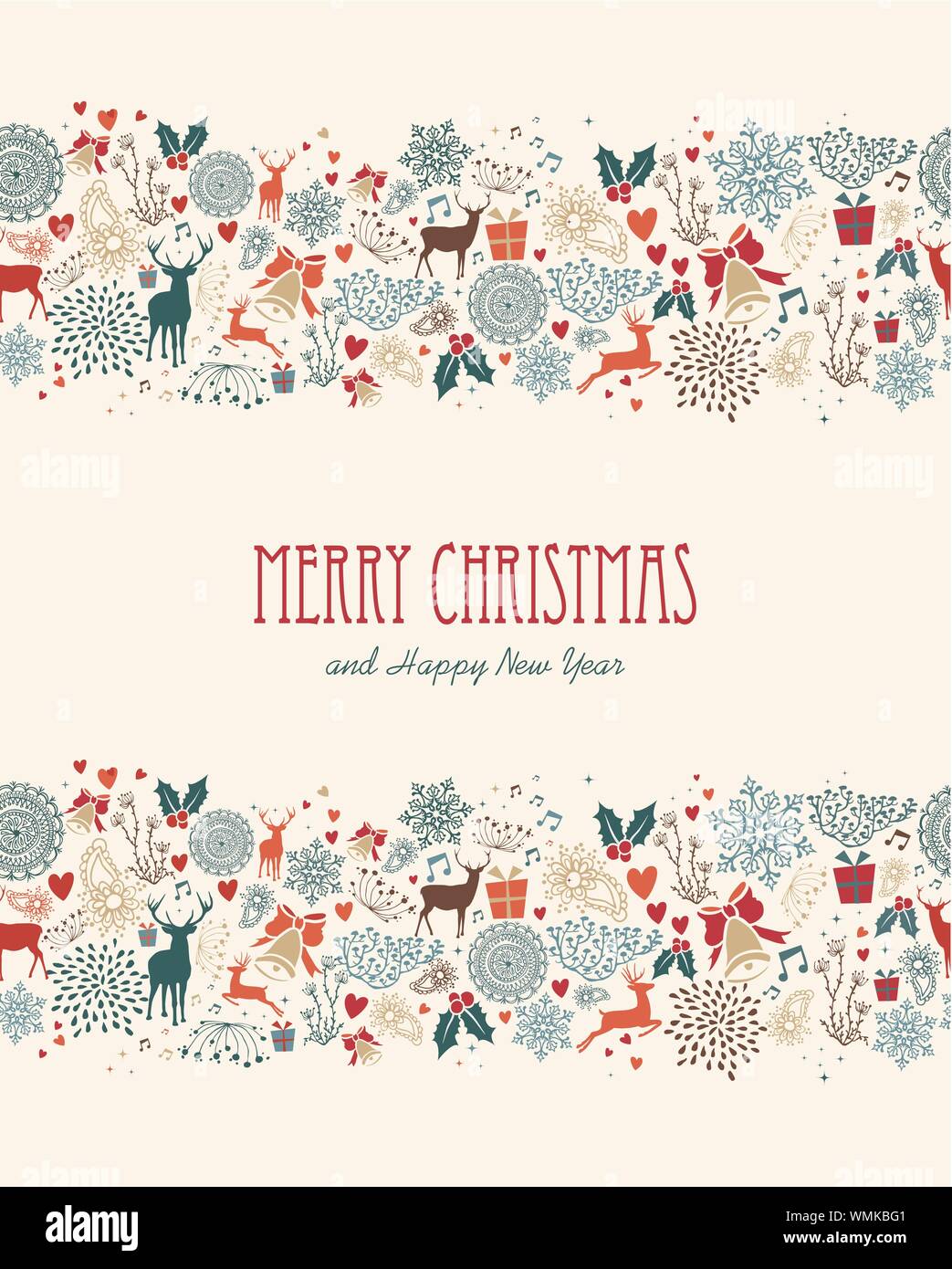 Merry Christmas vintage seamless pattern Stock Vector Image &amp; Art - Alamy