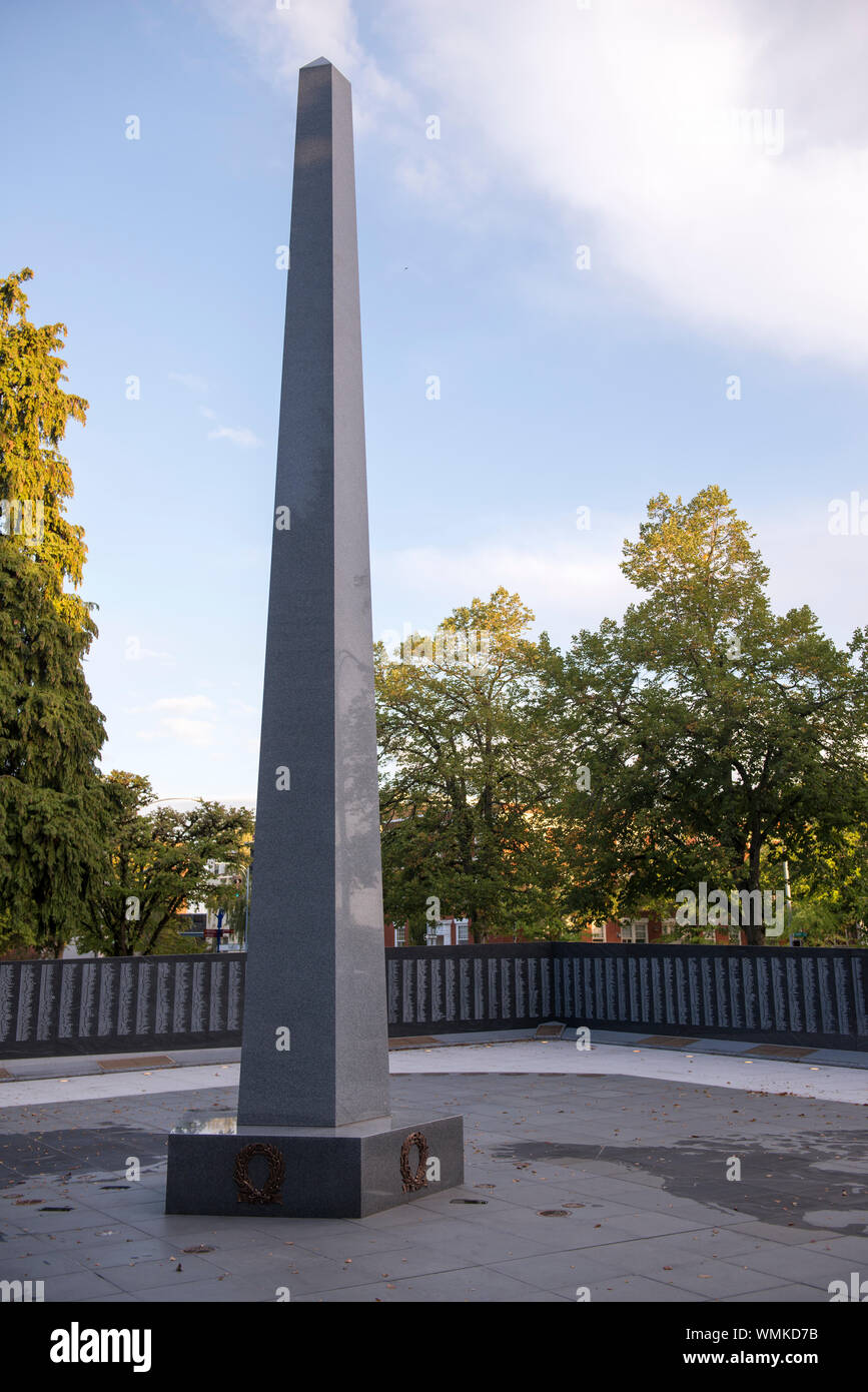 The Oregon World War II Memorial is located on the grounds of the