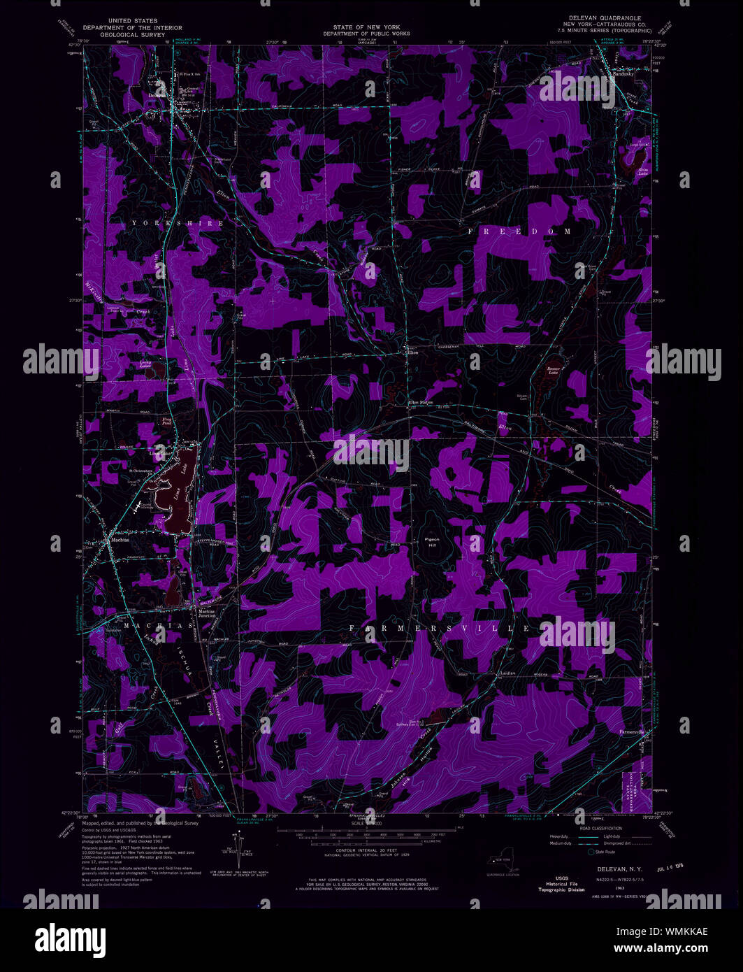 New York NY Delevan 137978 1963 24000 Inverted Restoration Stock Photo