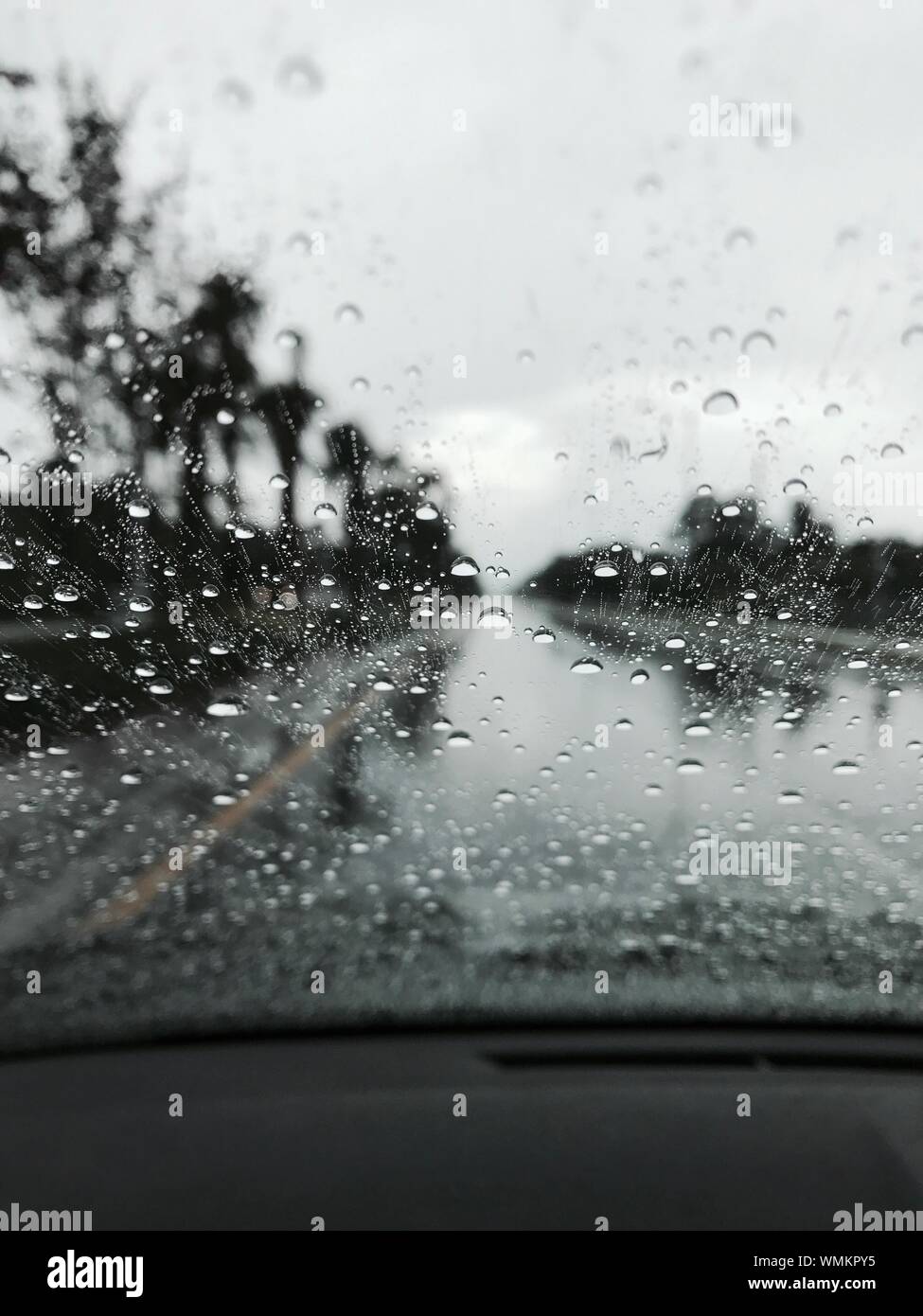 Wet Windshield During Rainy Season Stock Photo Alamy