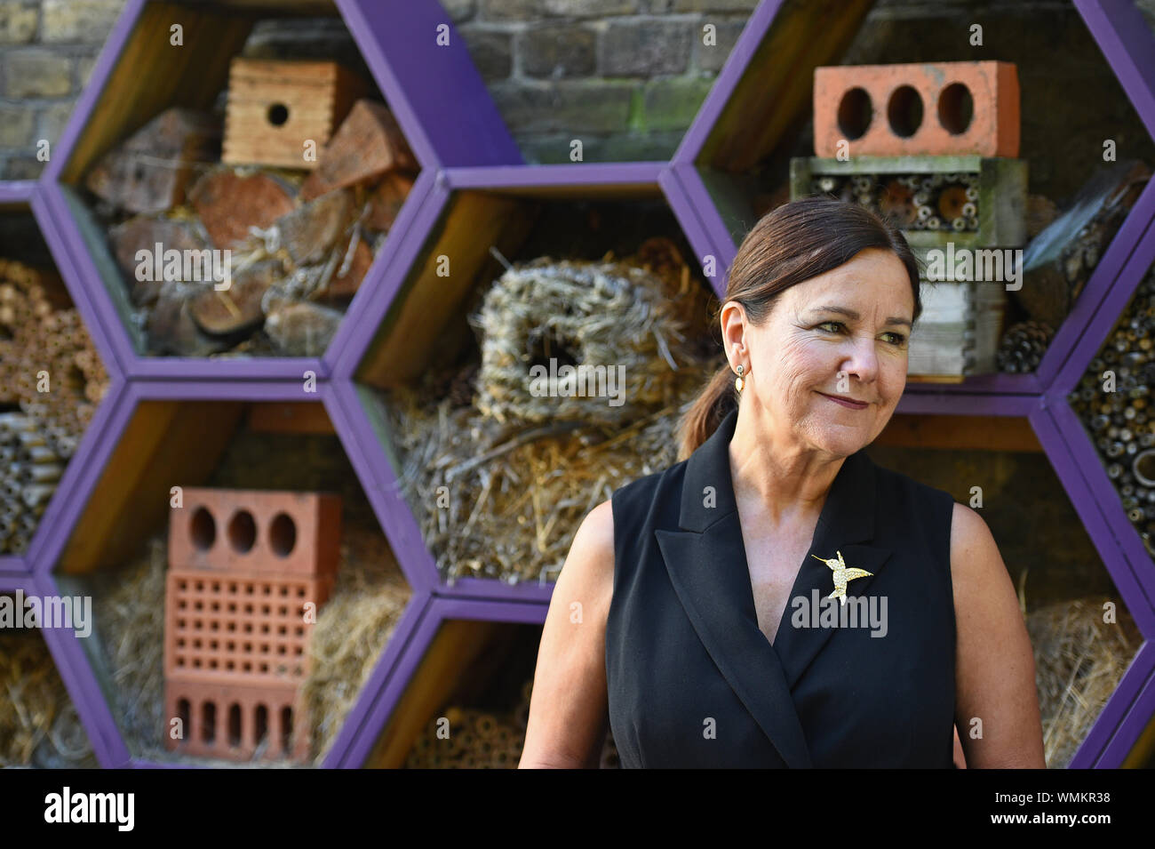 Second Lady Karen Pence, wife of Vice President Mike Pence, during a visit to the Bee Terrace at St Ermin's Hotel in Westminster, London. Stock Photo