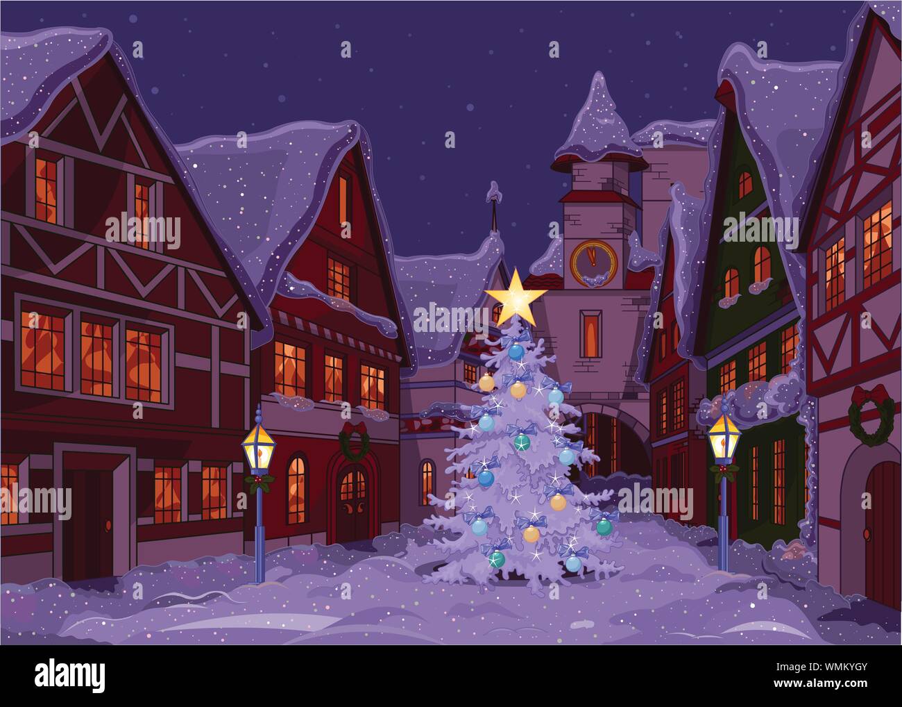 Christmas scene painting hi-res stock photography and images - Alamy