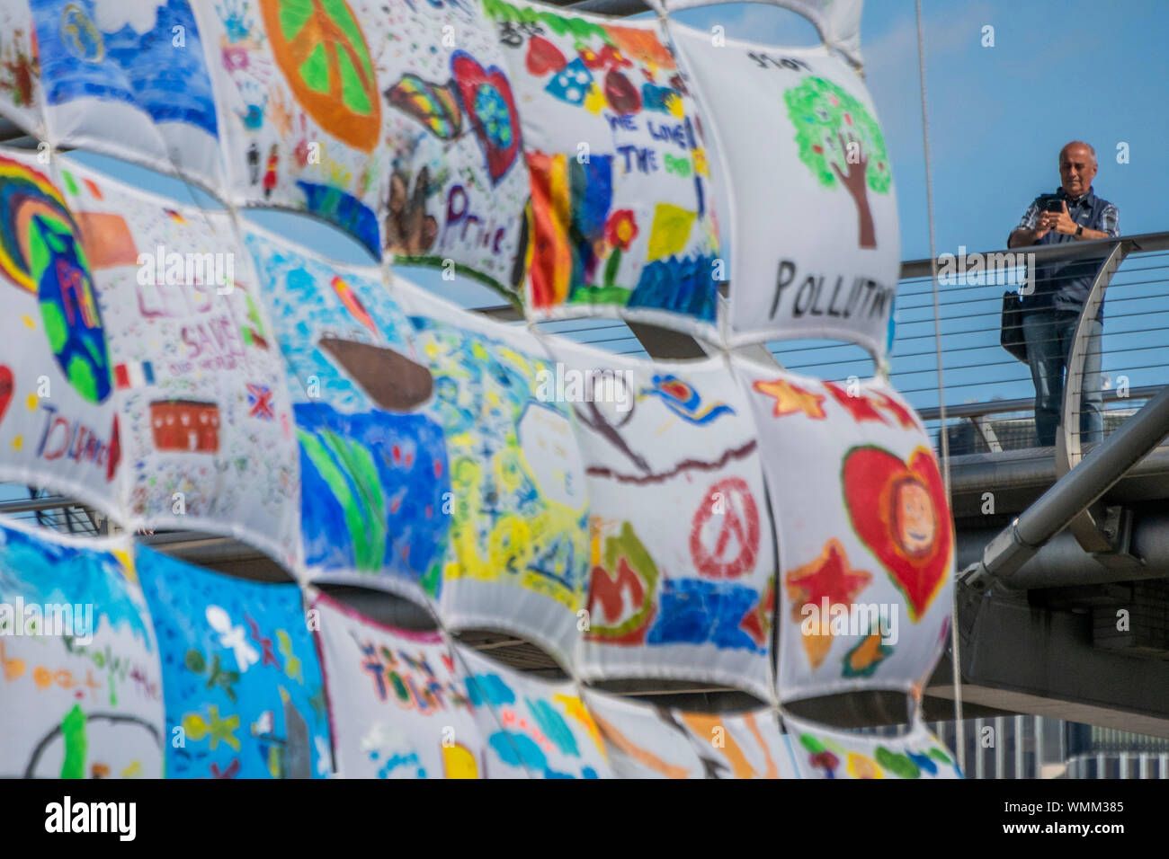 London, UK. 5th Sep 2019. The Kabakov Foundation and Art Action Change bring The Ship of Tolerance to London as the centrepiece art installation of Totally Thames 2019. The Ship of Tolerance is an international art project created by Ilya and Emilia Kabakov. First launched in Egypt in 2005, The Ship of Tolerance has subsequently been created in Venice, San Moritz, Sharjah, Miami, Havana, Moscow, New York, Zug, Rome and Rostock. The project was awarded the prestigious Cartier Prize for the Best Art Project of the Year in 2010. Credit: Guy Bell/Alamy Live News Stock Photo