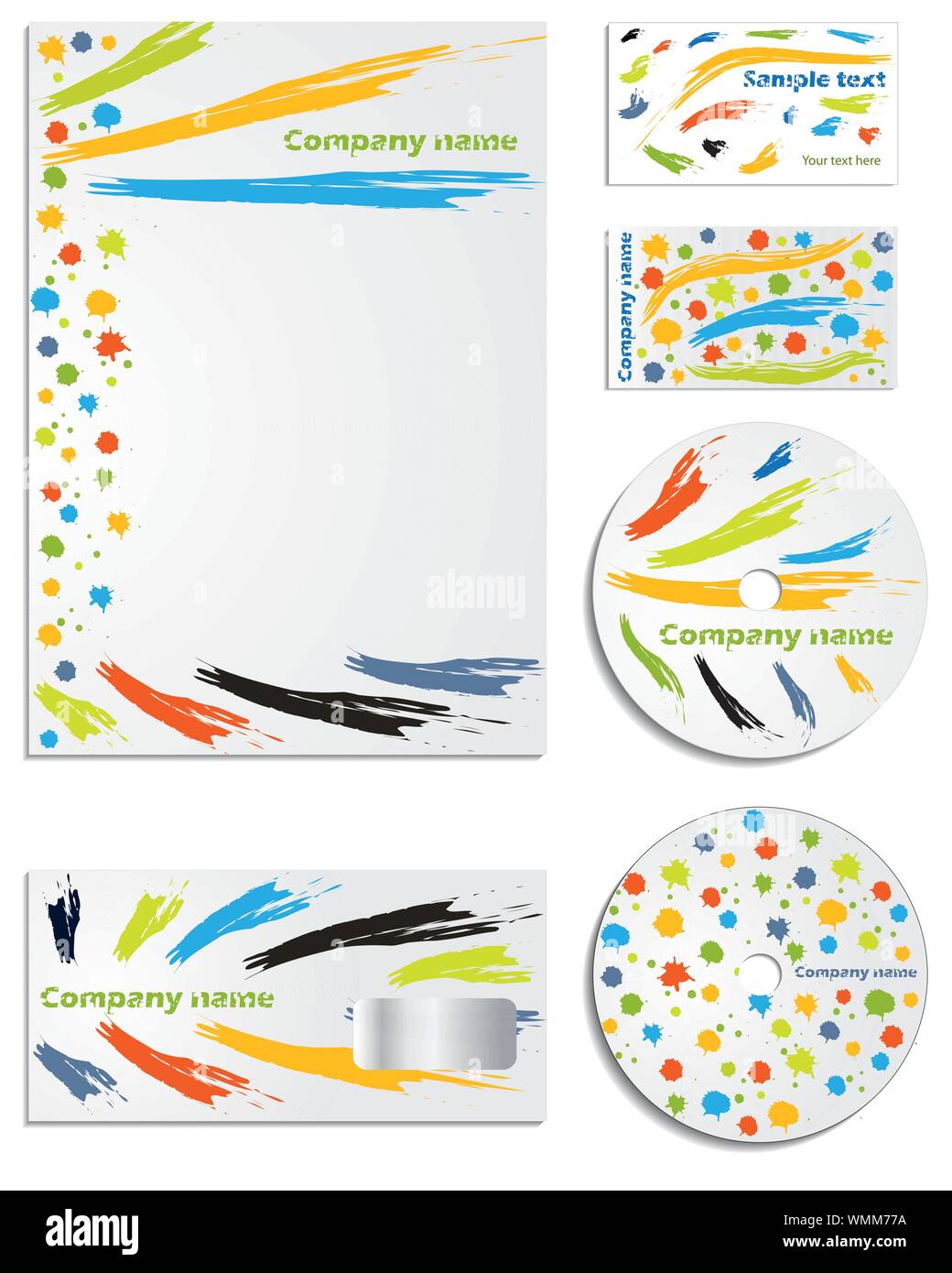Colored company vector set Stock Vector