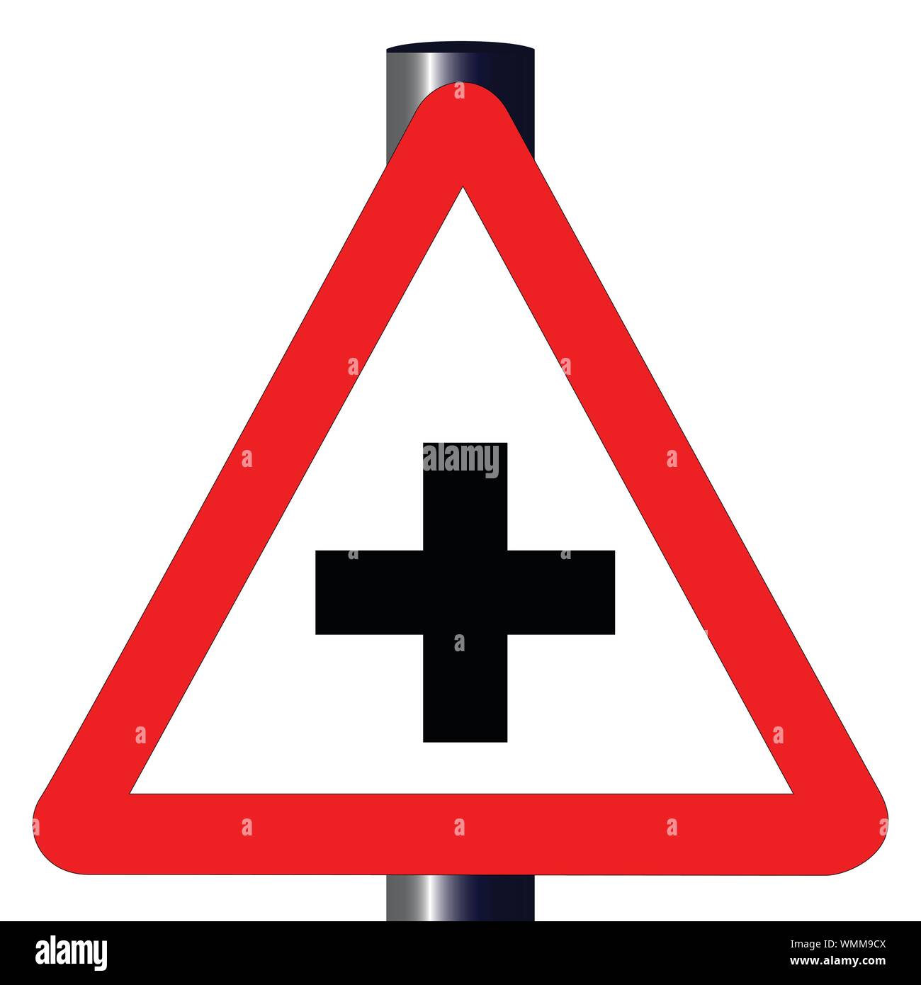 Cross Roads Traffic Sign Stock Vector