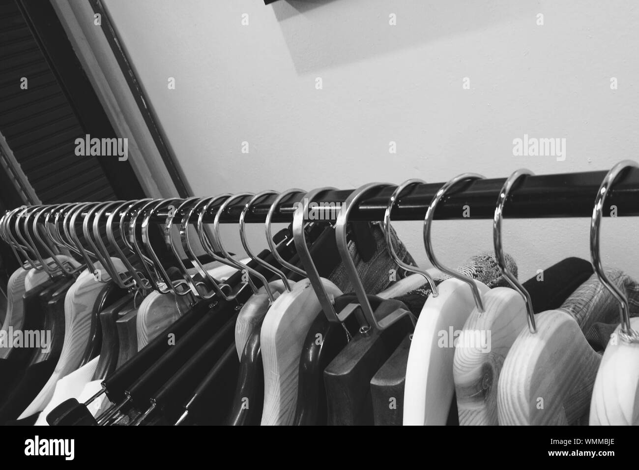 See clothes rack Black and White Stock Photos & Images Alamy