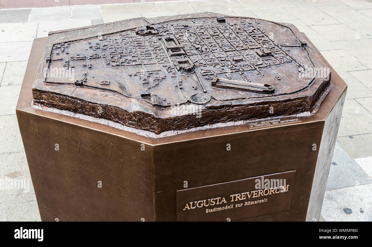 Trier, Germany. Scale model of Augusta Treverorum in Roman times, made for blind people Stock Photo
