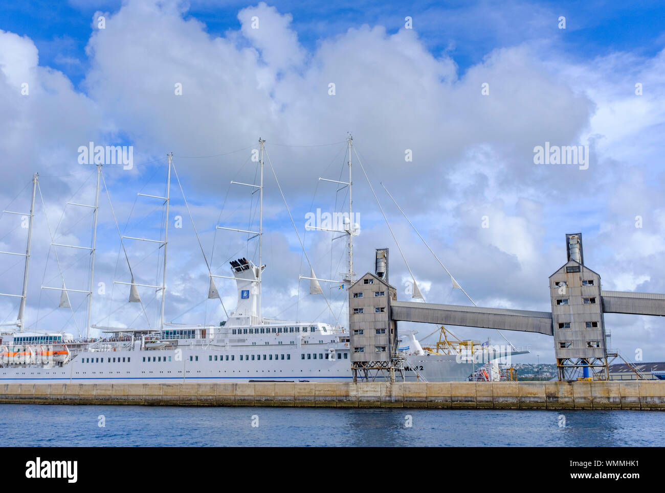 A Small Cruise Ship At The Docks In Bridgetown Barbados Stock Photo Alamy