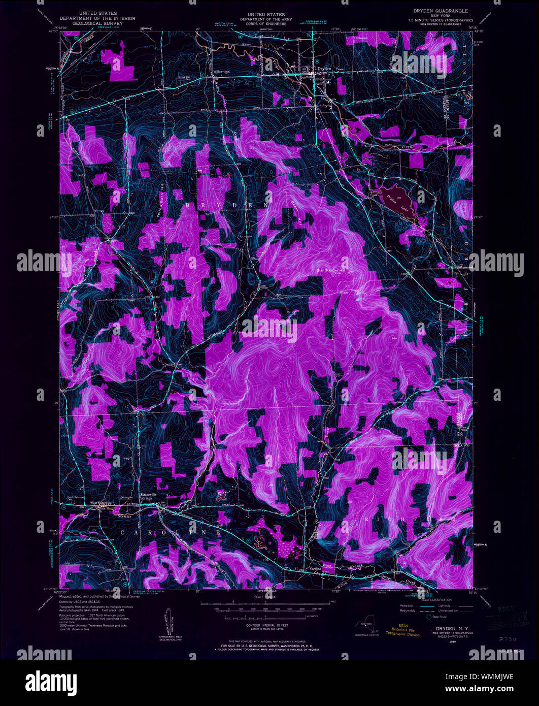 New York NY Dryden 137901 1949 24000 Inverted Restoration Stock Photo