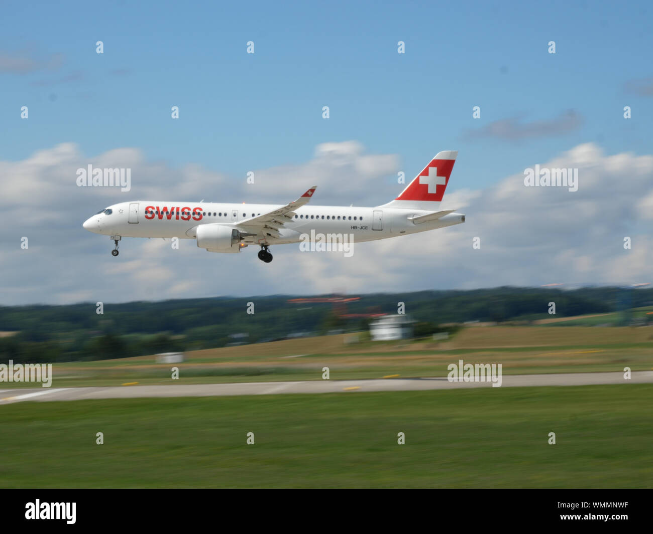 Plane at Zurich Airport, Switzerland Stock Photo Alamy
