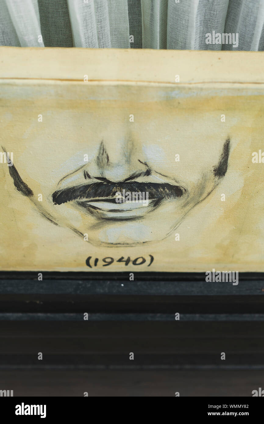 Graphical drawing of a moustache on canvas Stock Photo
