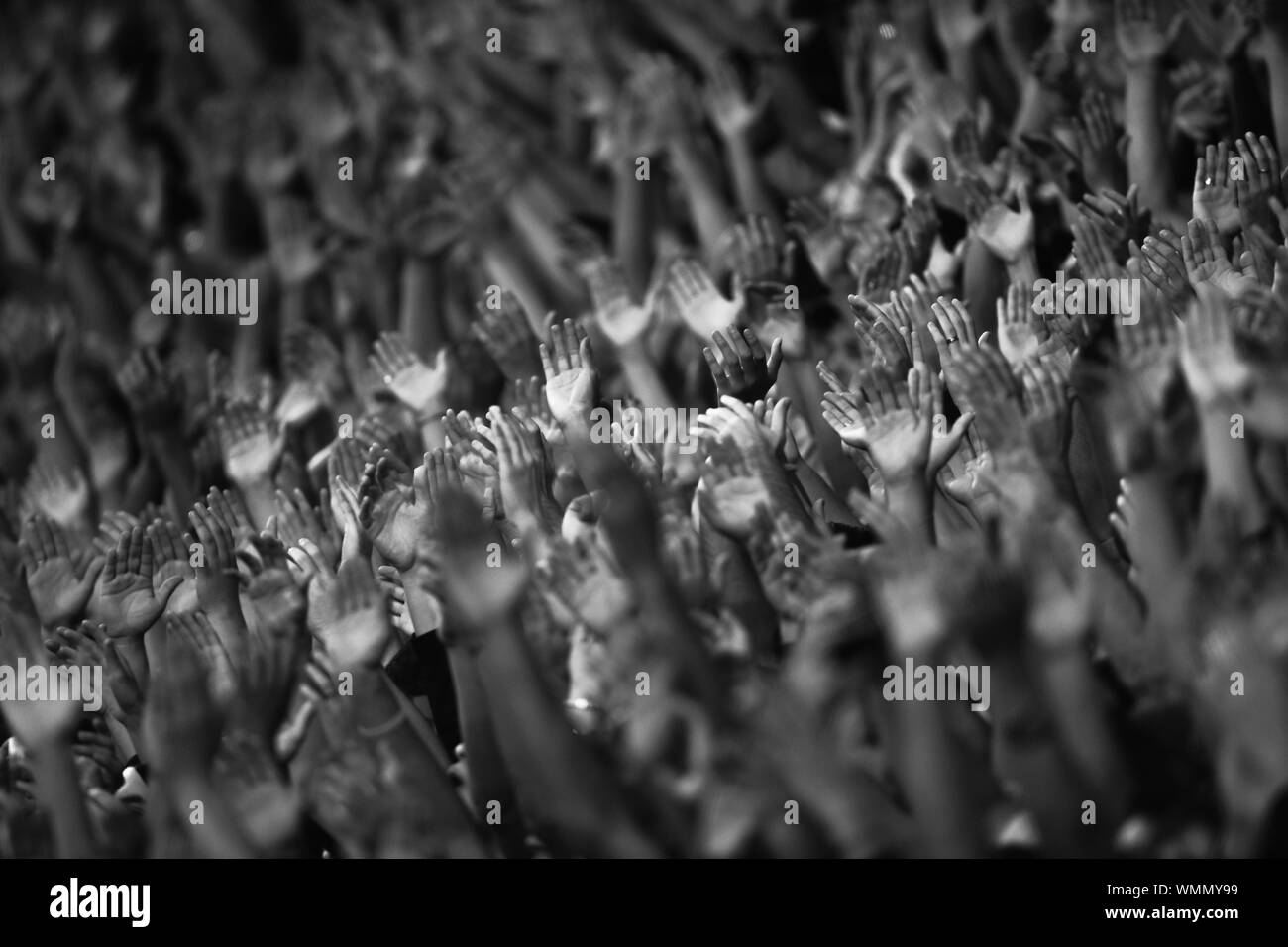 Hands Raised Crowd High Resolution Stock Photography and Images - Alamy