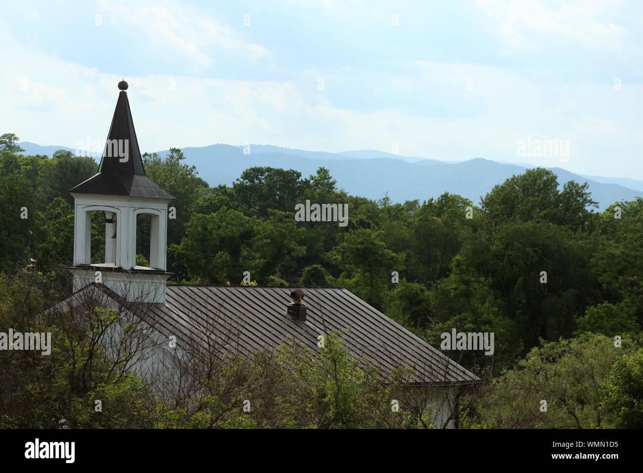Lynchburg, VA, USA,View of the Old City Cemetery Chapel, with mountains in the background. Stock Photo
