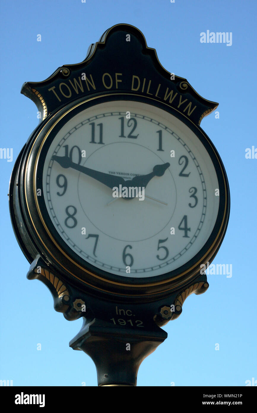 Post clock in downtown Dillwyn, VA, USA Stock Photo Alamy