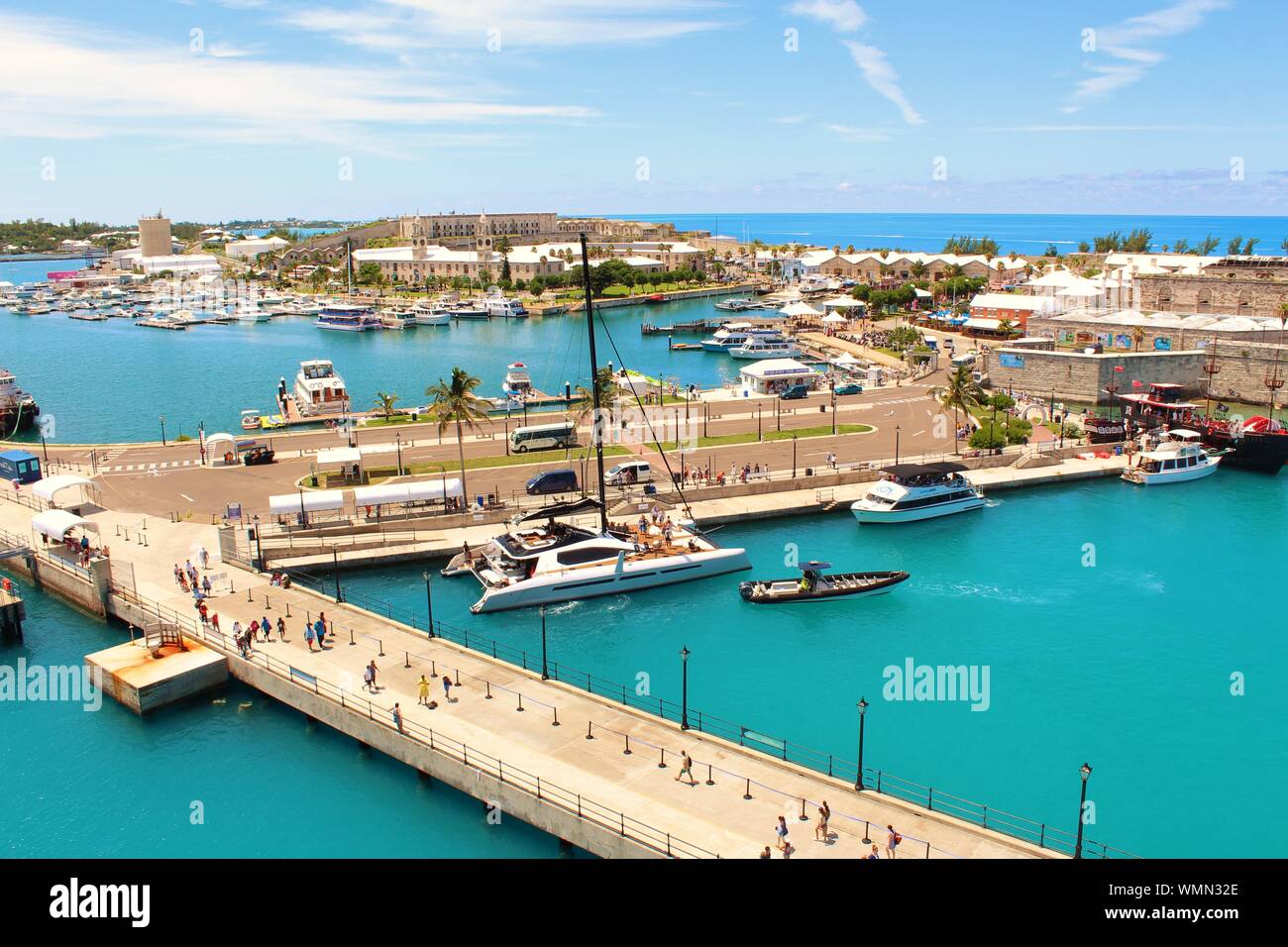 Aerial view of the Royal Naval Dockyard, King's Wharf Port, and the