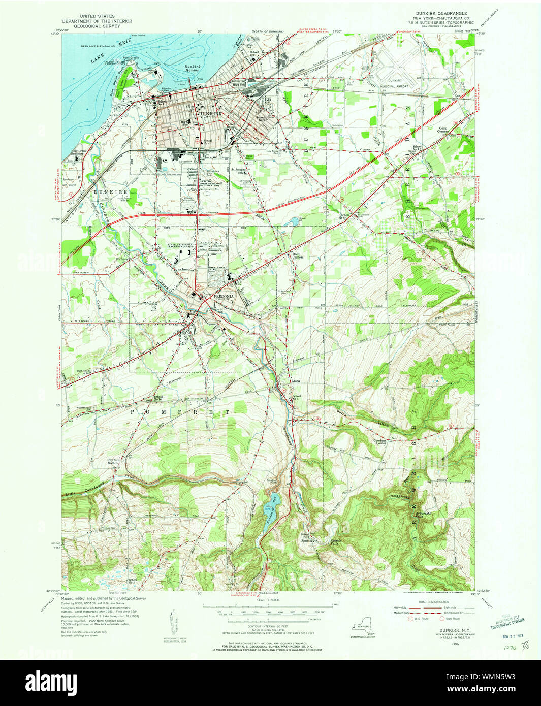 Dunkirk new york map hi res stock - New York Ny Dunkirk 137929 1954 24000 Restoration WMN5W3