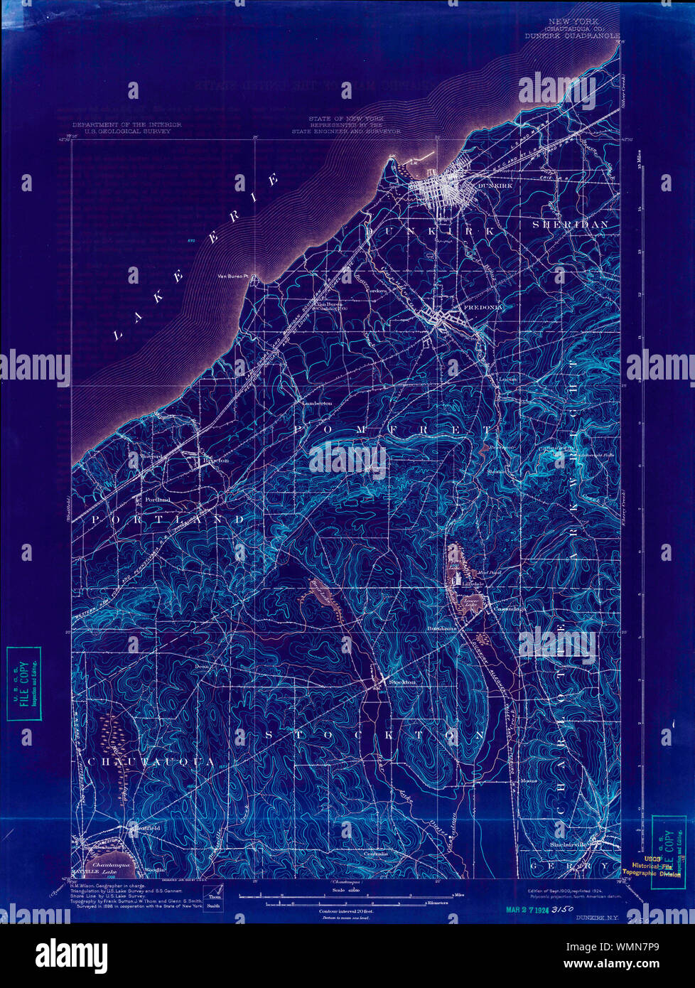 Map of dunkirk new york hi res - New York Ny Dunkirk 140605 1900 62500 Inverted Restoration WMN7P9