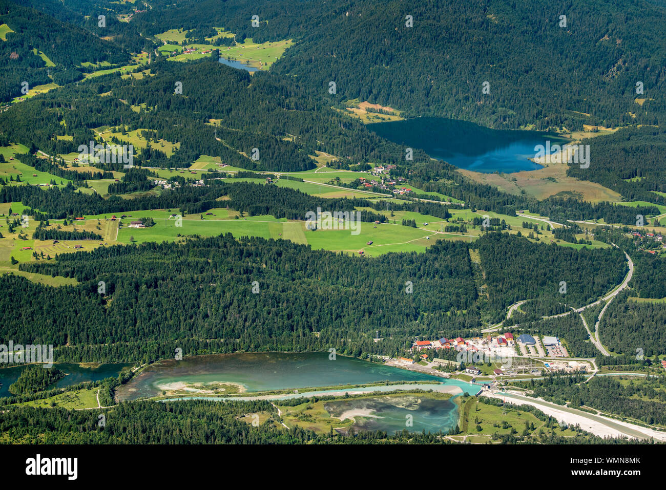 aerial view to lake Barmsee in Bavaria, Germany Stock Photo - Alamy