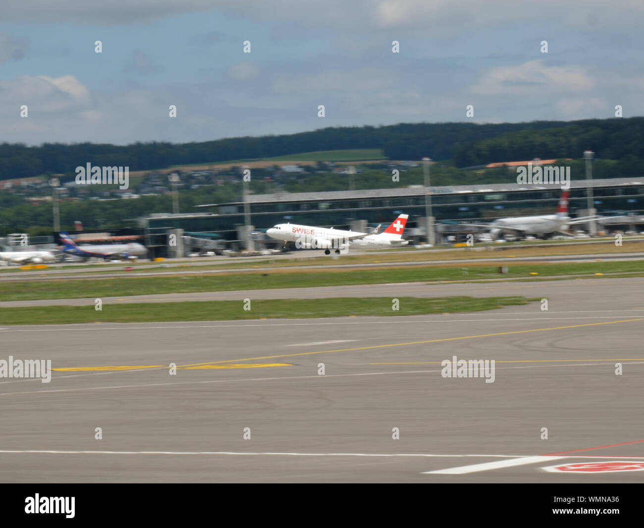 Swiss international Airlines airplane rotation out of Zurich airport ...